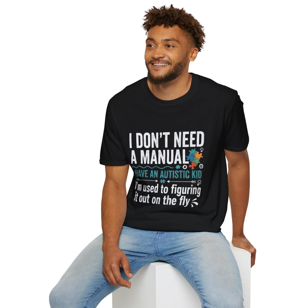 Autism T‑Shirt — "I Don't Need a Manual, I Have an Autistic Kid" Puzzle‑Piece Tee