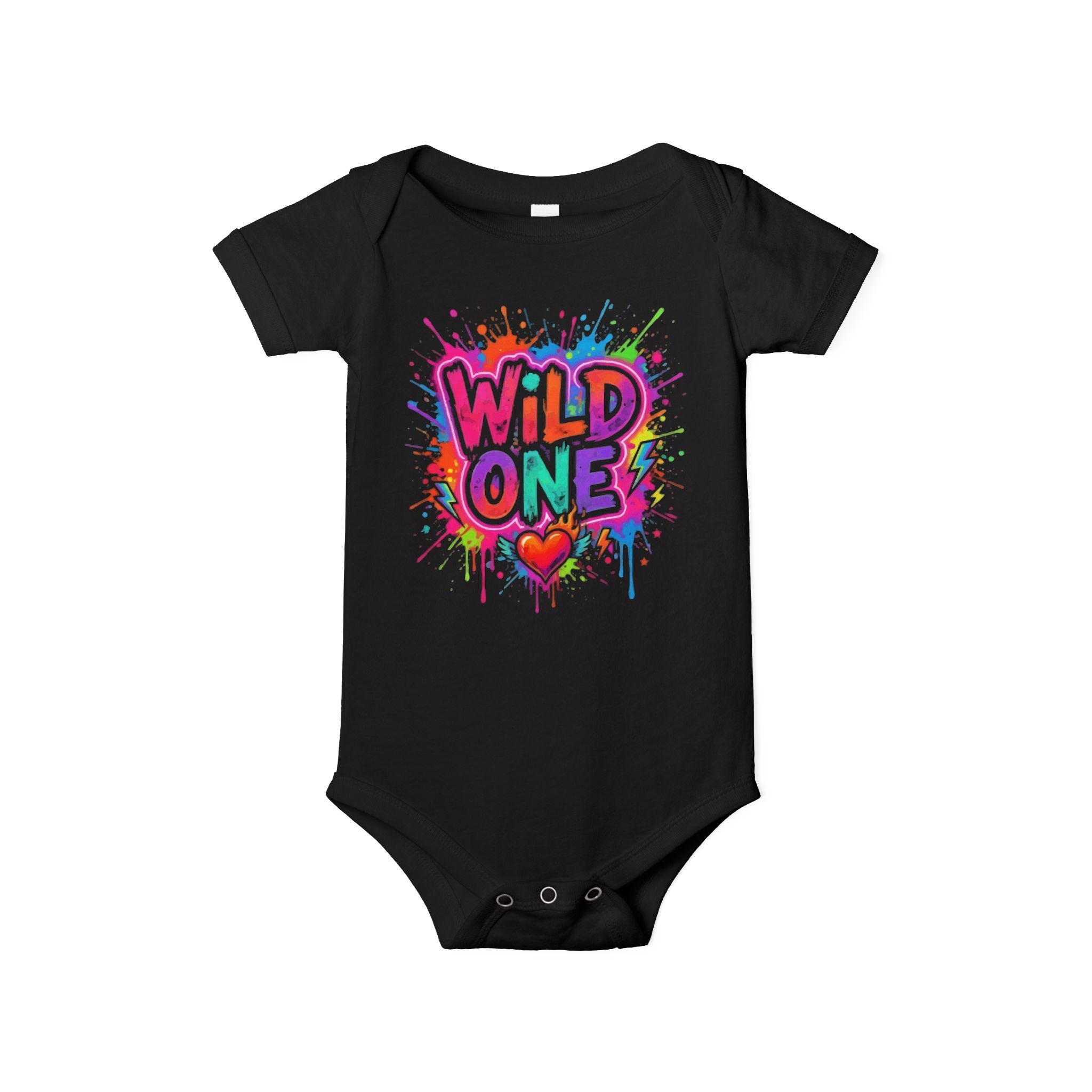 Wild One Infant Bodysuit - Colorful Graffiti First Birthday Baby Onesie
