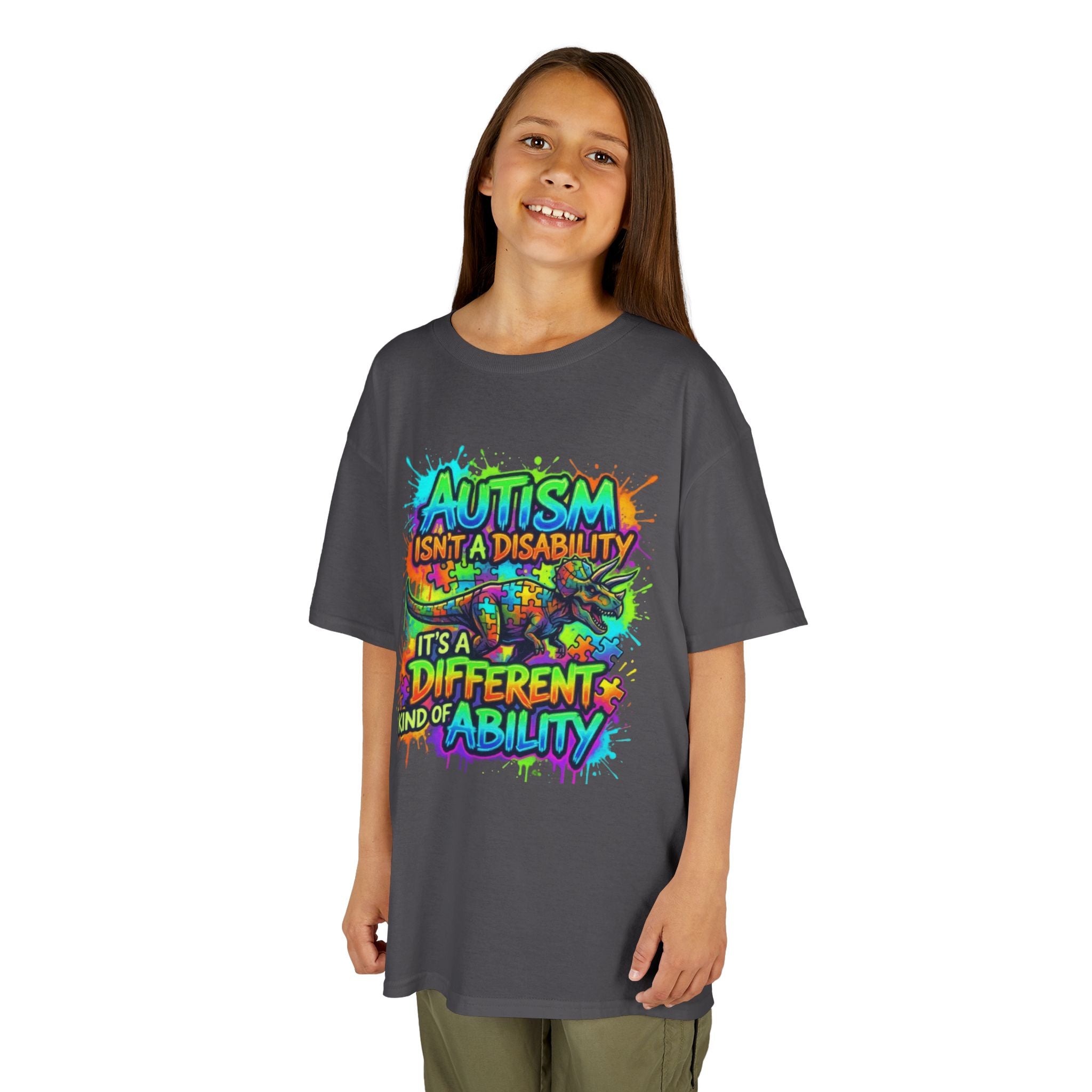 Kids Tee — "Autism Isn’t a Disability, It’s a Different Kind of Ability" Colorful Awareness Shirt