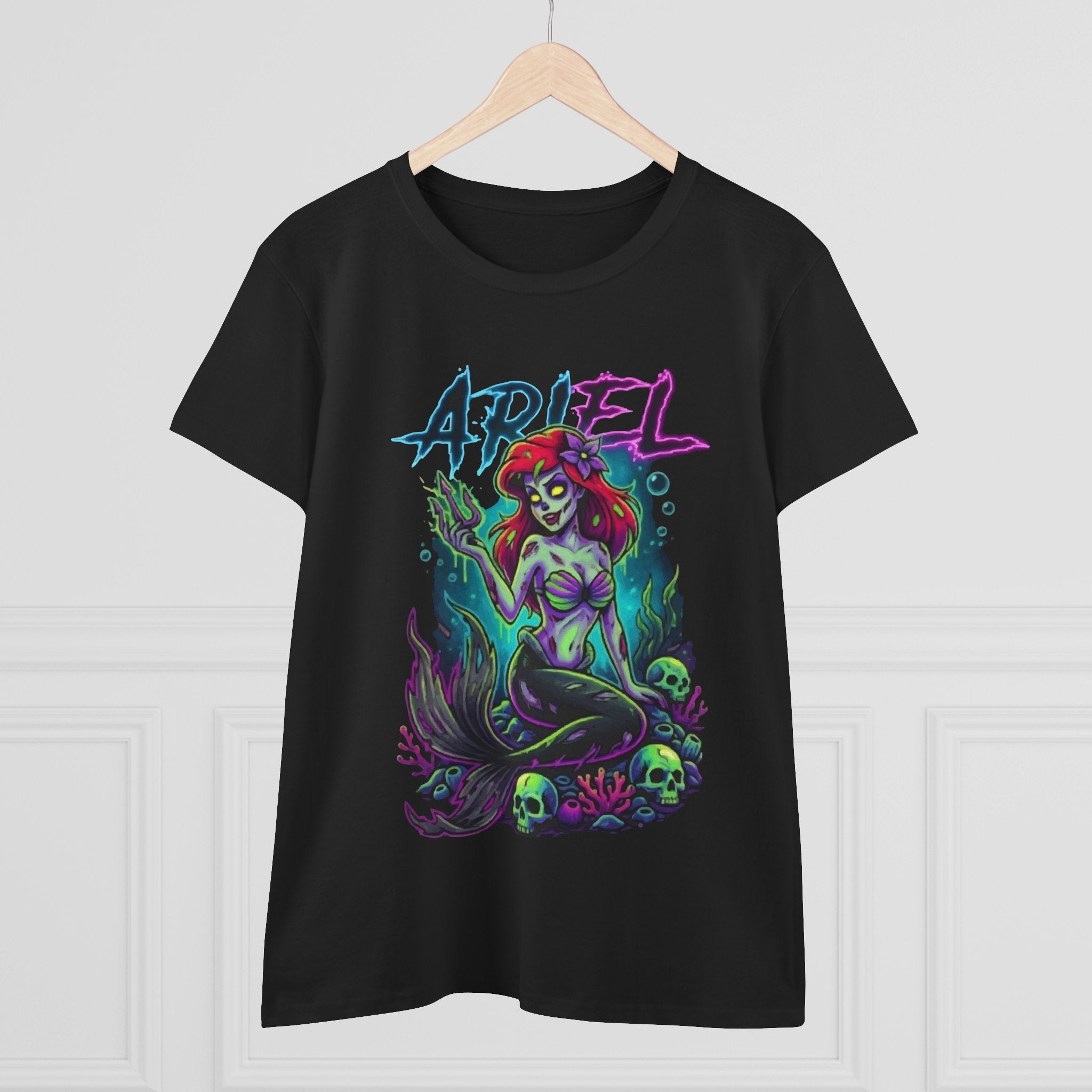 Ariel Neon Goth Mermaid Tee — Women's Graphic T-Shirt