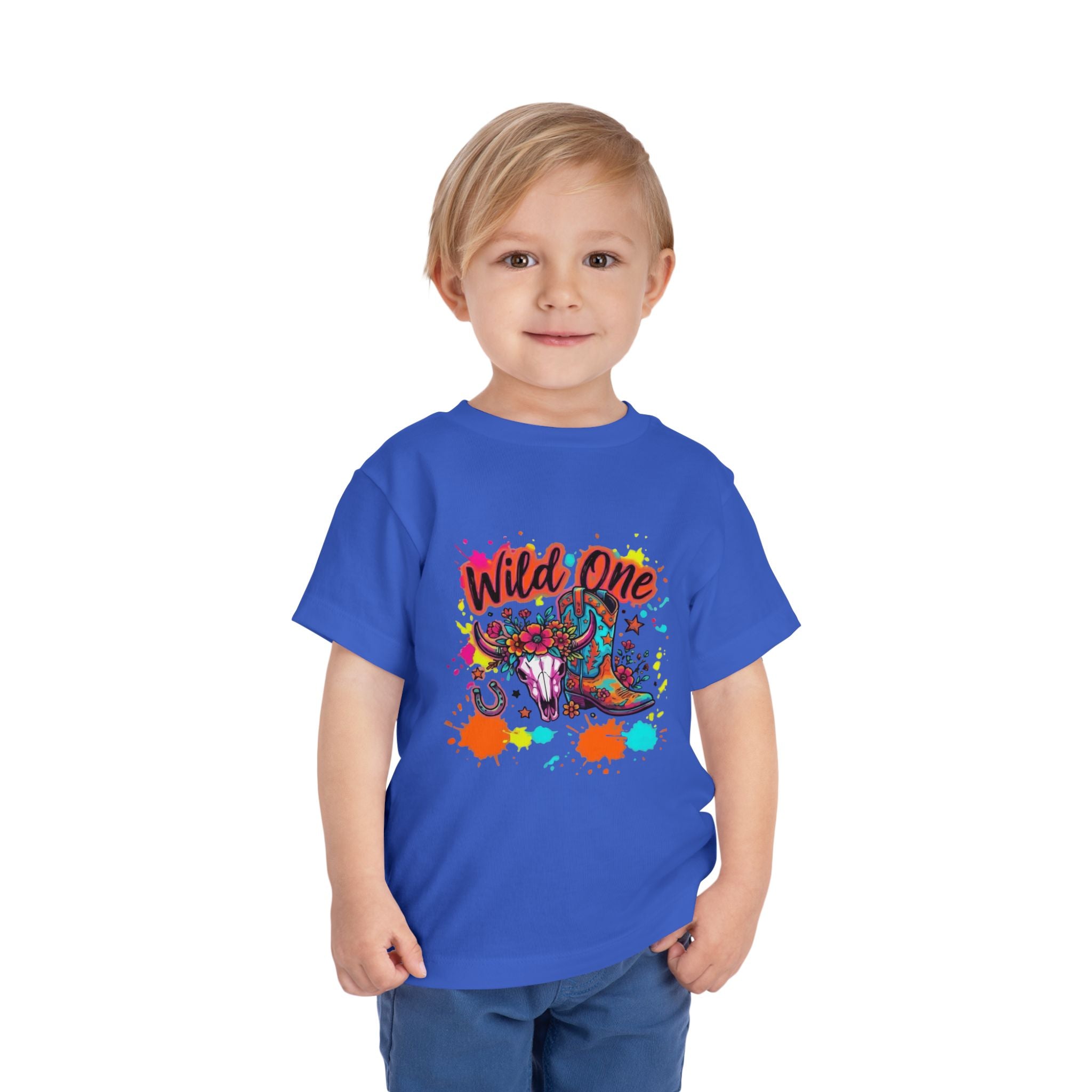 Wild One Toddler Tee — Colorful Cowboy Boots 1st Birthday Shirt