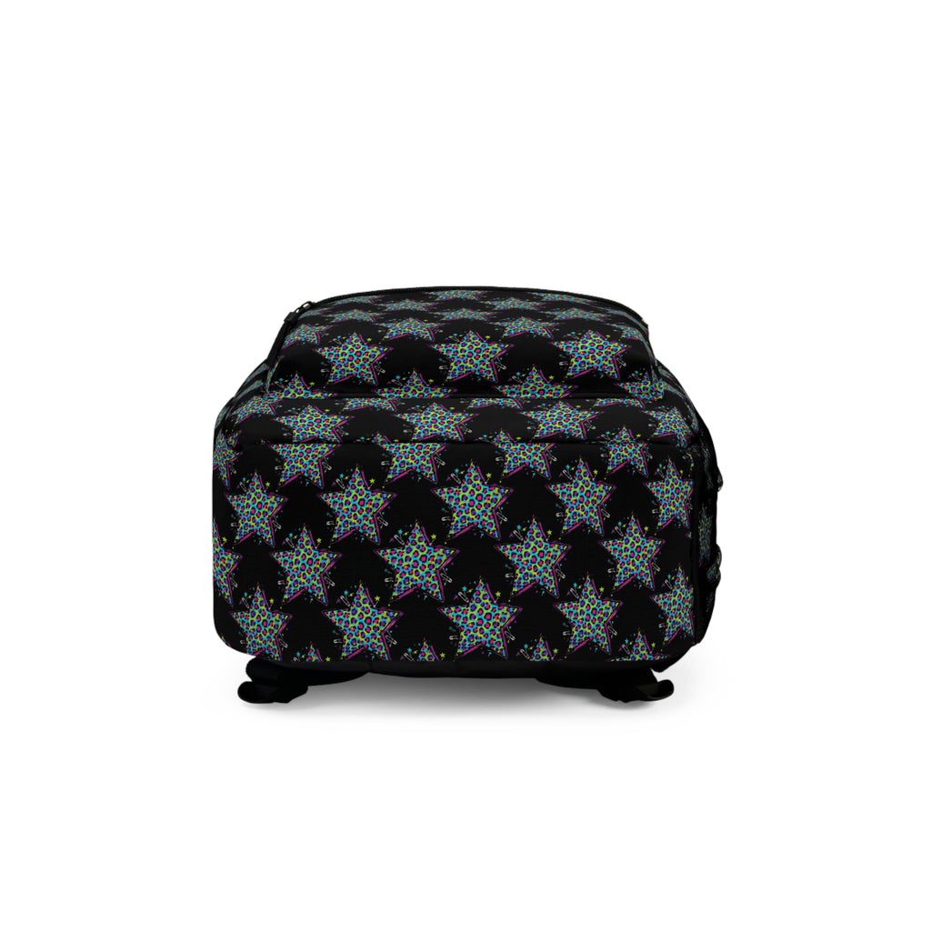 Black Glitter Star Backpack – Sparkle Pattern School & Everyday Bag