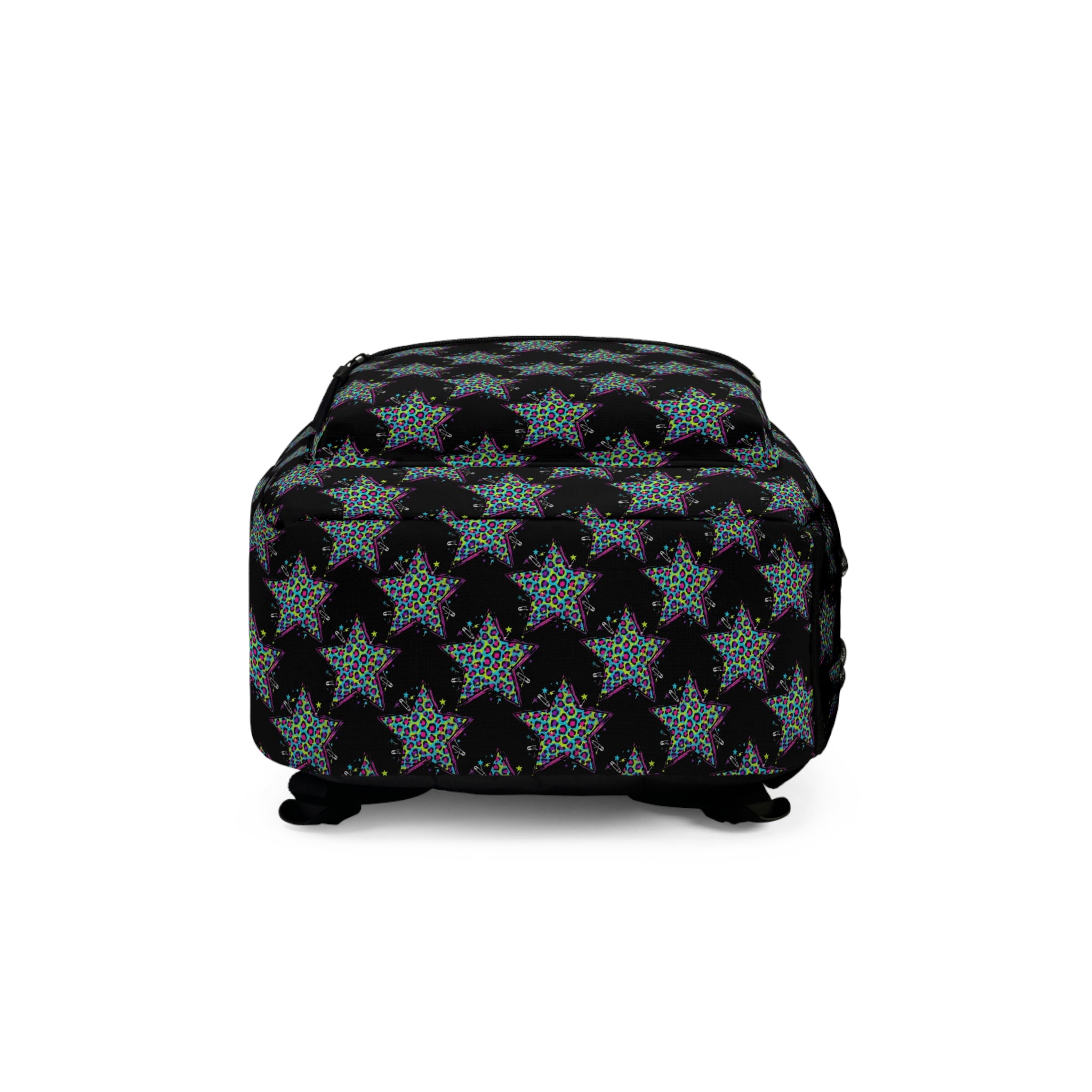 Black Glitter Star Backpack – Sparkle Pattern School & Everyday Bag