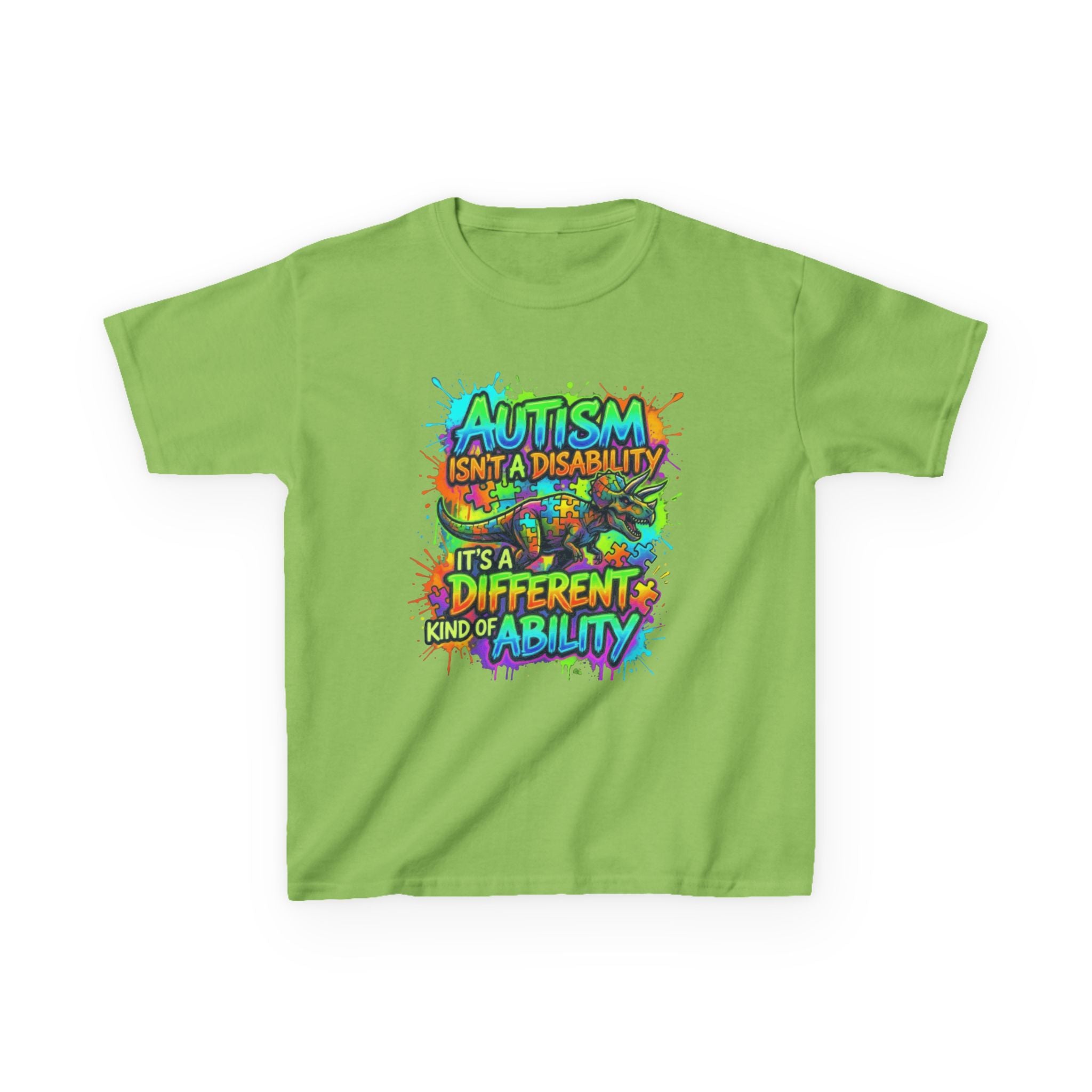 Kids Tee — "Autism Isn’t a Disability, It’s a Different Kind of Ability" Colorful Awareness Shirt