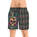 Skull & Snake Tropical Swim Shorts — Men's Mid-Length Beach Trunks