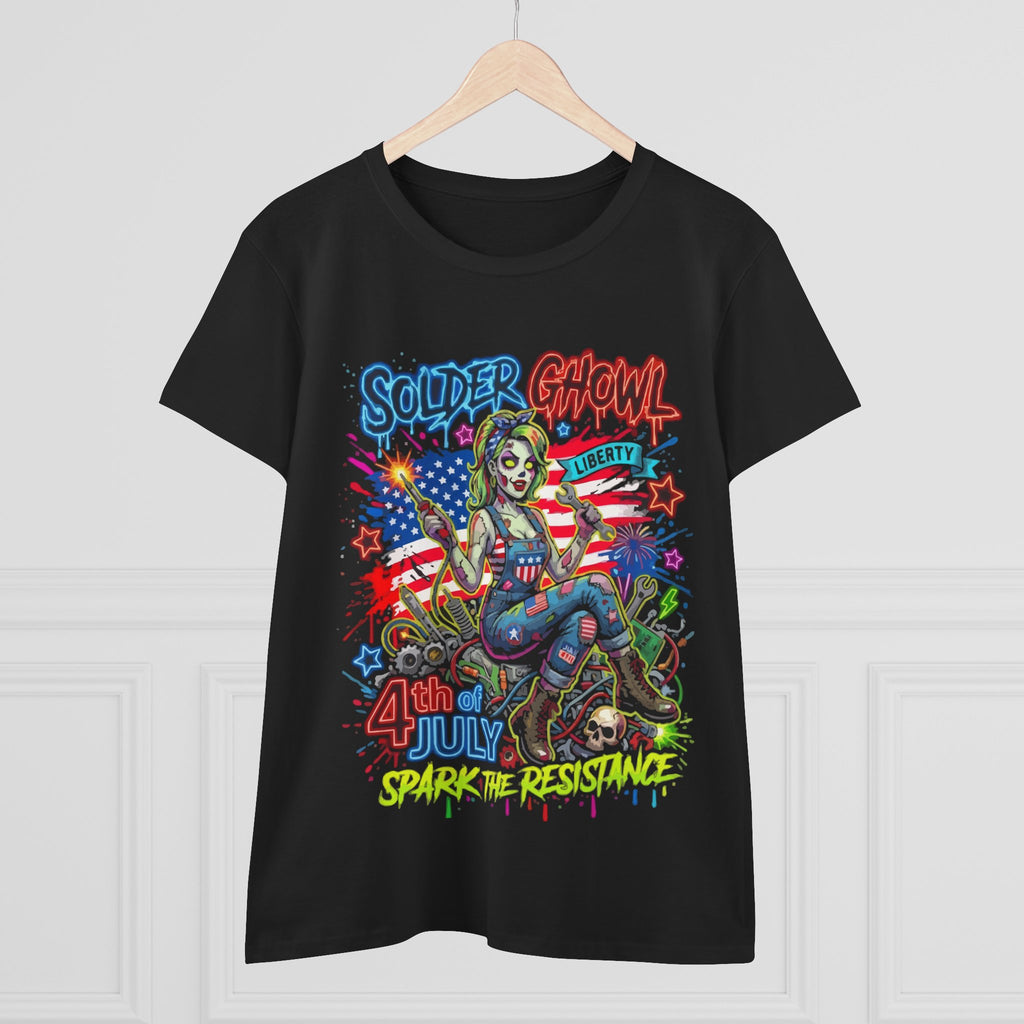 4th of July Spark the Resistance Tee — Soldier Ghoul Patriotic Women's T-Shirt