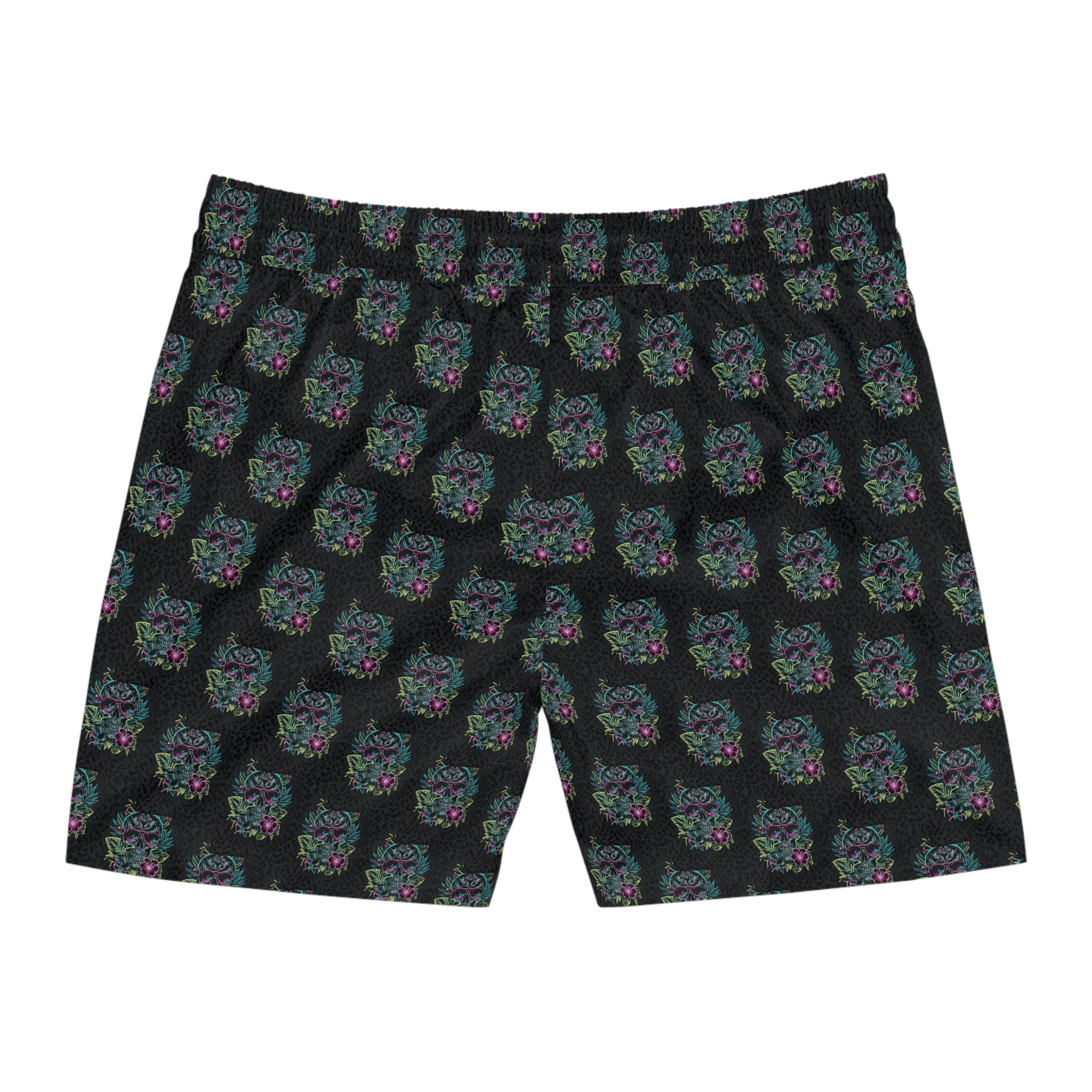 Neon Skull Floral Swim Shorts