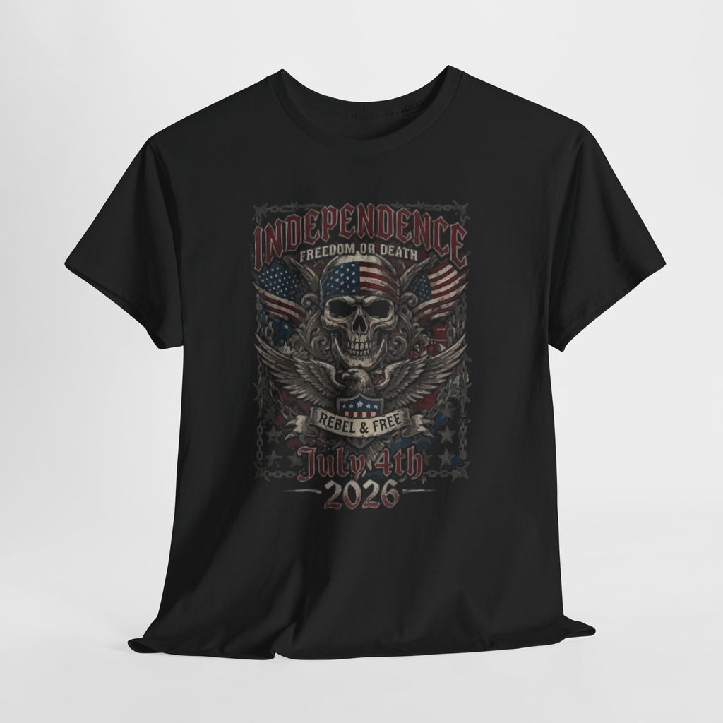Independence Skull Tee — July 4th 2026 Patriotic Eagle Graphic T-Shirt