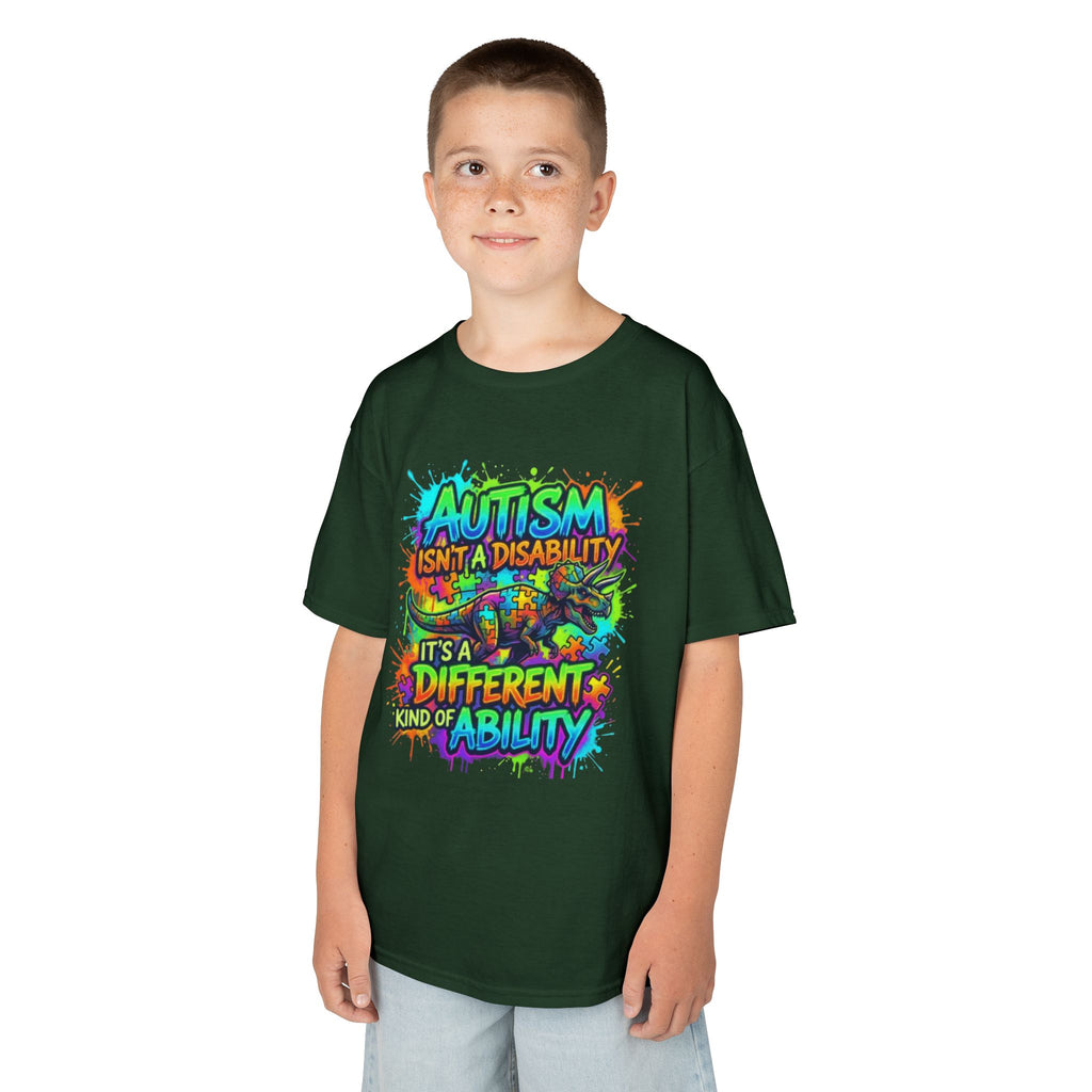 Kids Tee — "Autism Isn’t a Disability, It’s a Different Kind of Ability" Colorful Awareness Shirt