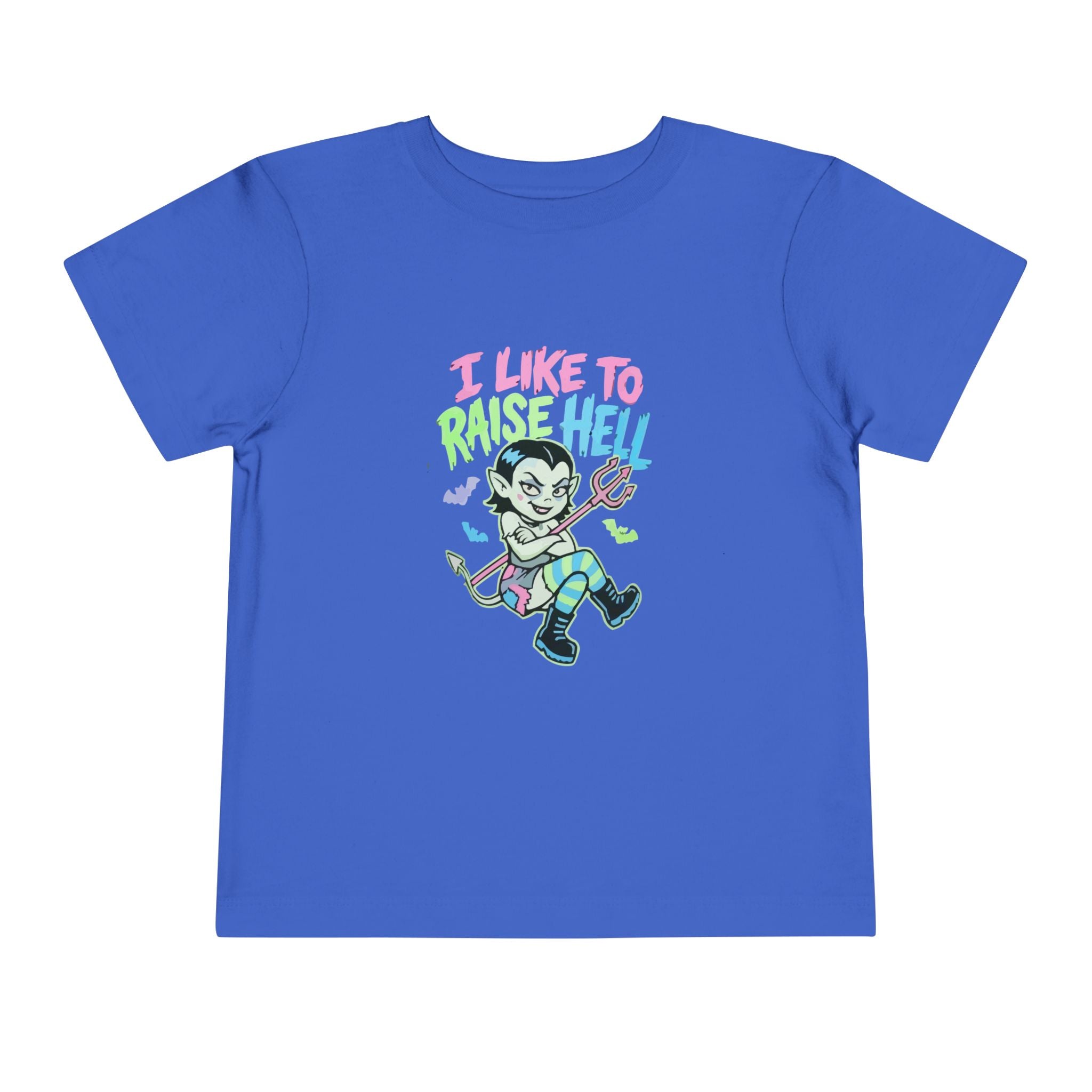 Toddler Tee - "I Like to Raise Hell" Cute Punk Vampire Graphic