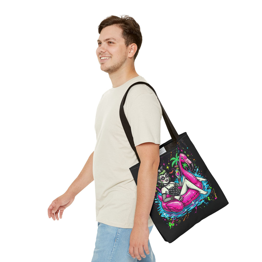 Retro Pin-Up Flamingo Tote
