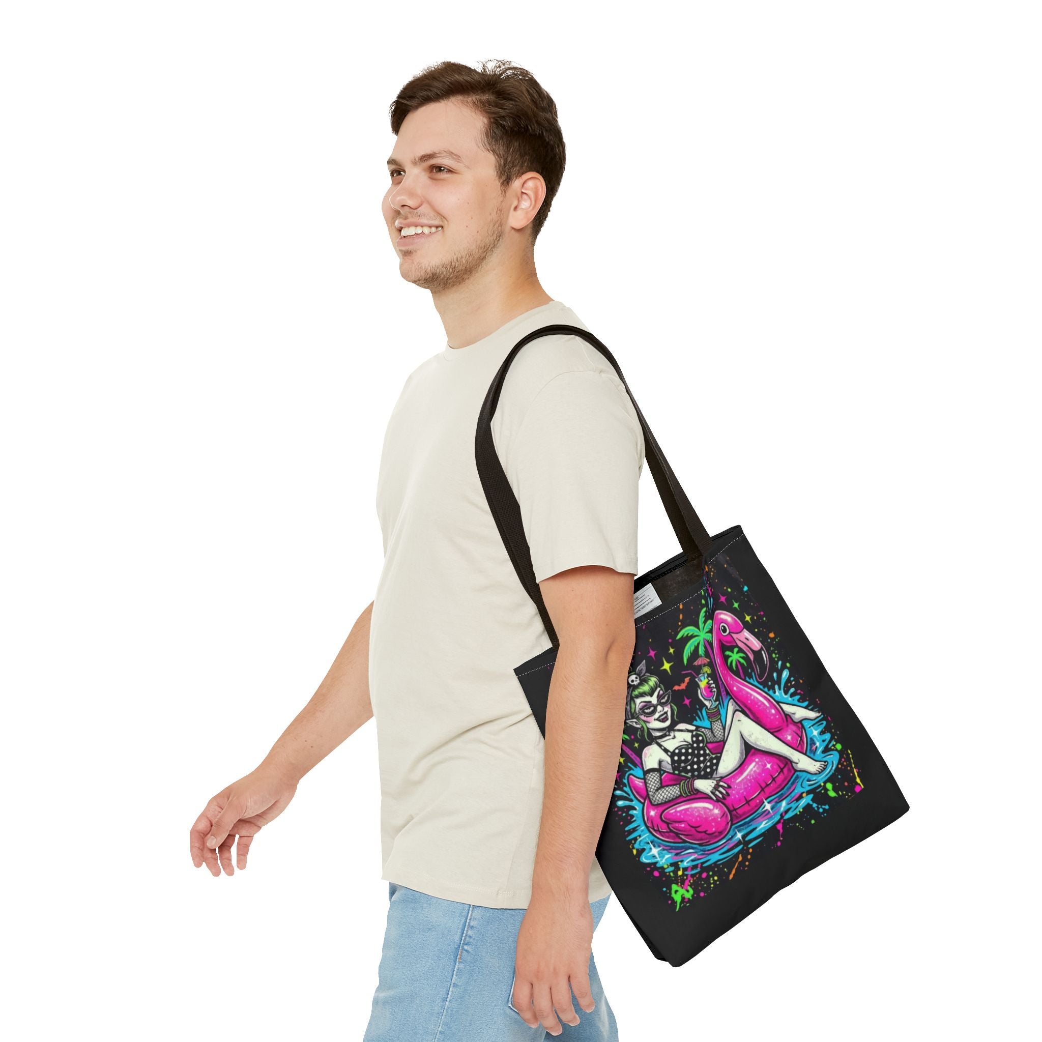 Retro Pin-Up Flamingo Tote