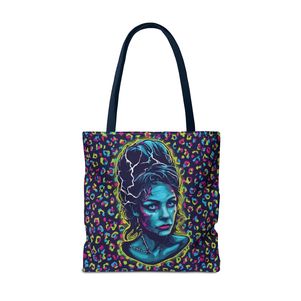 Neon Bride of Frankenstein Tote Bag - Retro Pop Art All-Over Print