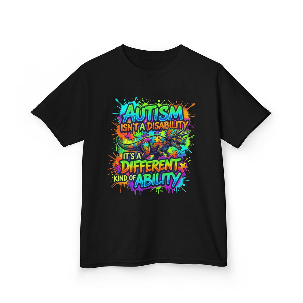 Kids Tee — "Autism Isn’t a Disability, It’s a Different Kind of Ability" Colorful Awareness Shirt