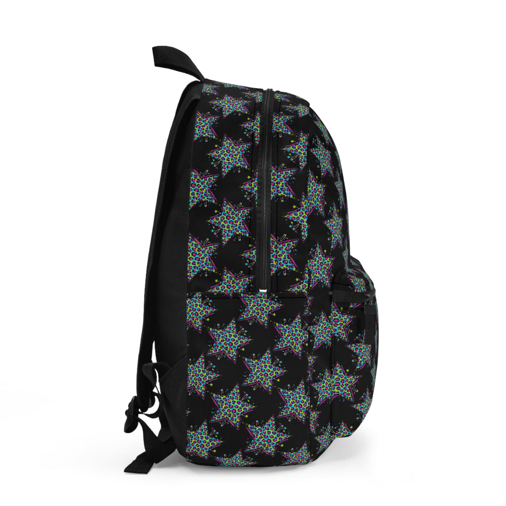 Black Glitter Star Backpack – Sparkle Pattern School & Everyday Bag