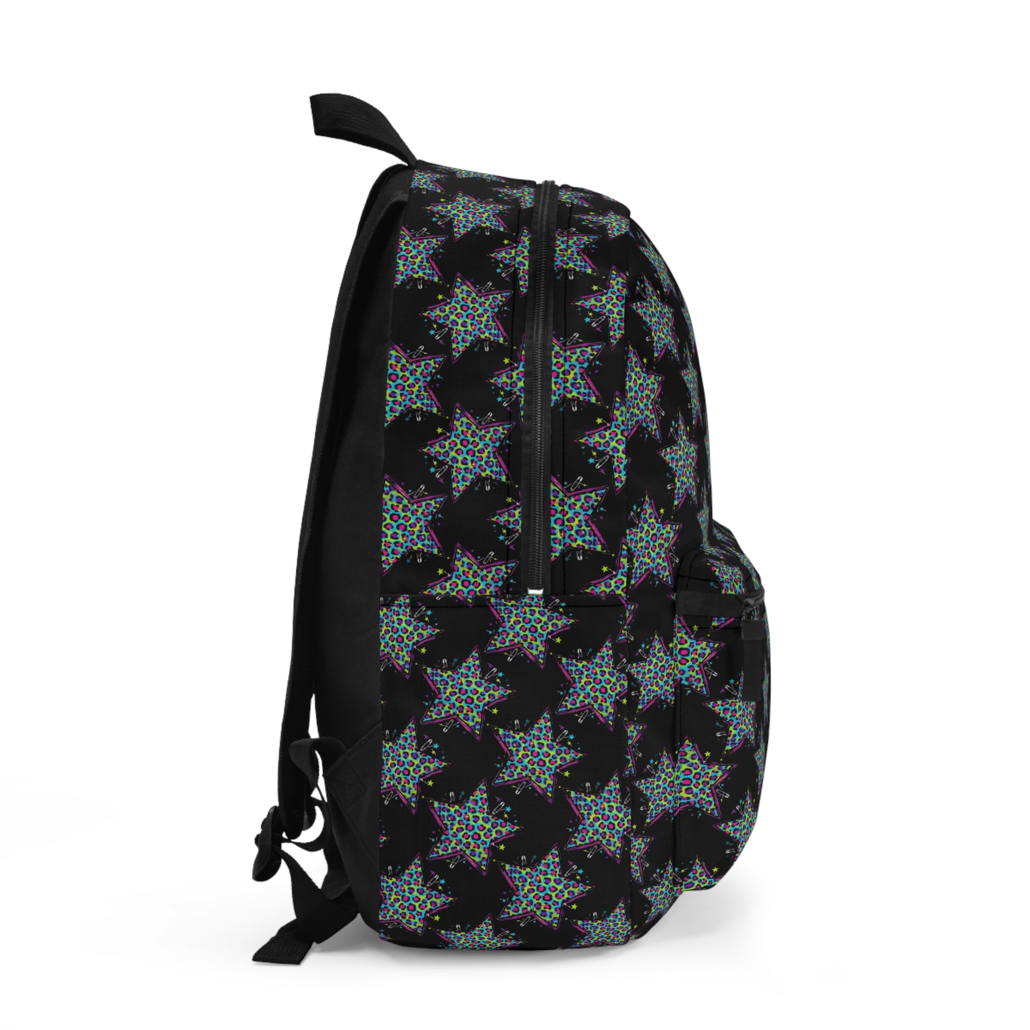 Black Glitter Star Backpack – Sparkle Pattern School & Everyday Bag