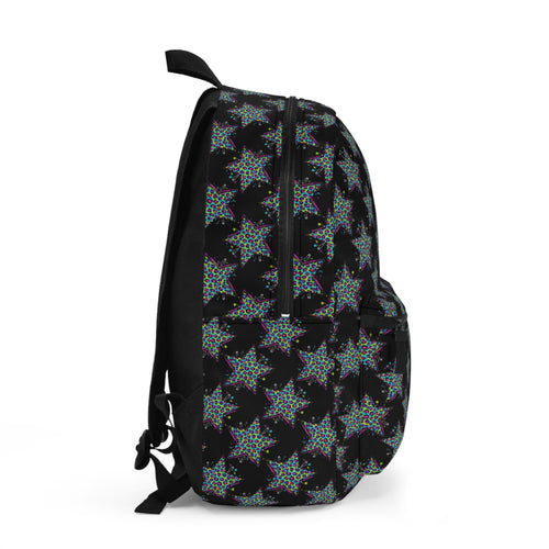 Black Glitter Star Backpack – Sparkle Pattern School & Everyday Bag