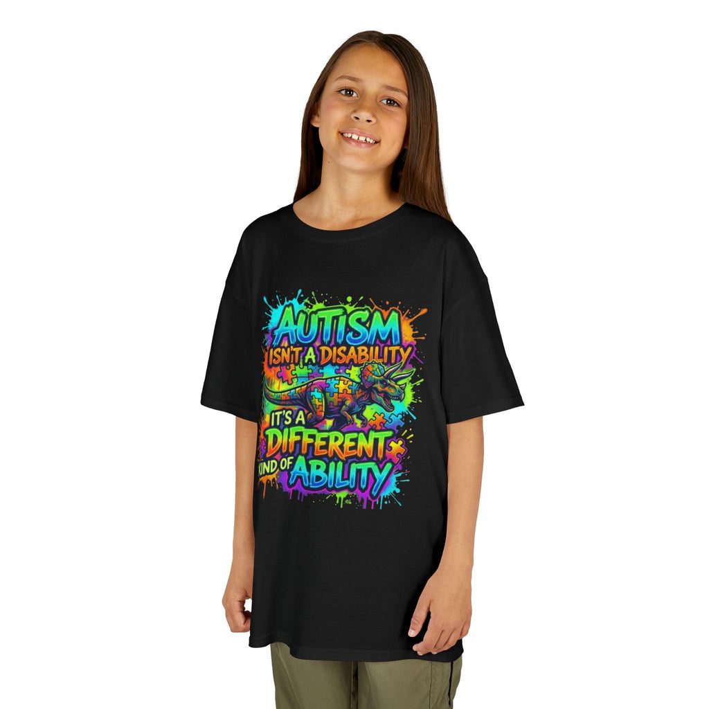 Kids Tee — "Autism Isn’t a Disability, It’s a Different Kind of Ability" Colorful Awareness Shirt