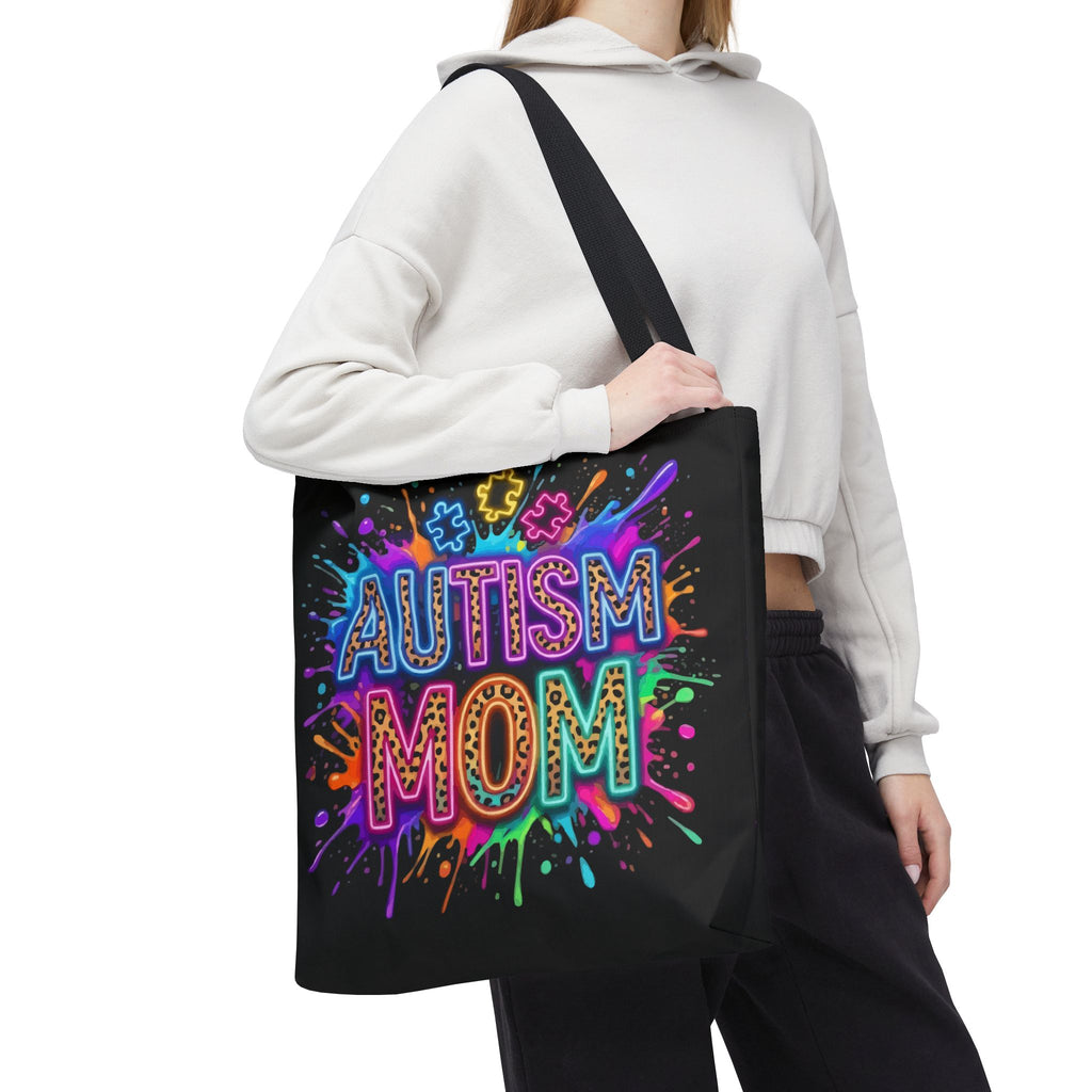 Autism Mom Tote Bag — Colorful Puzzle Piece Awareness Shopper