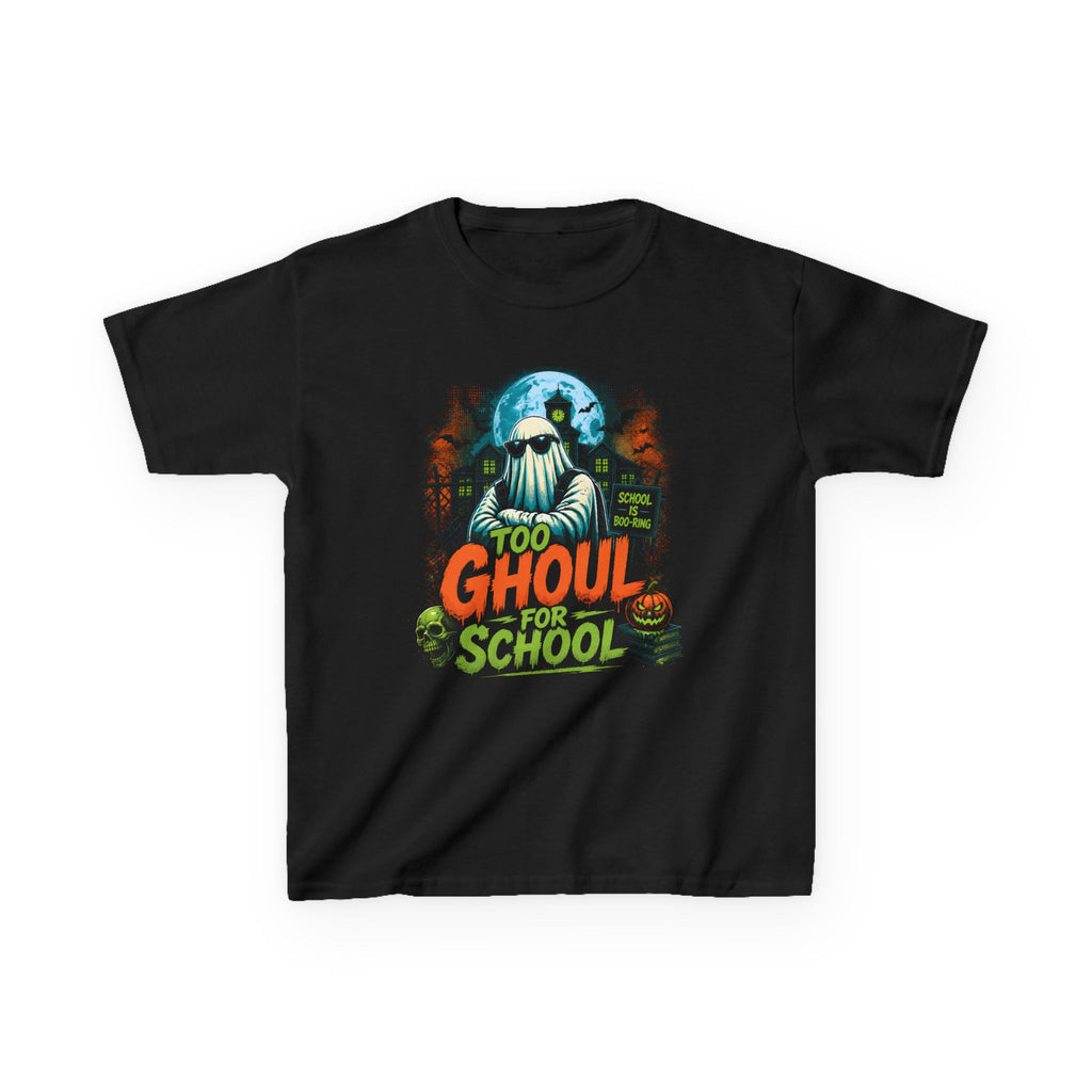 Kids T-Shirt — “Too Ghoul for School” Halloween Ghost Tee