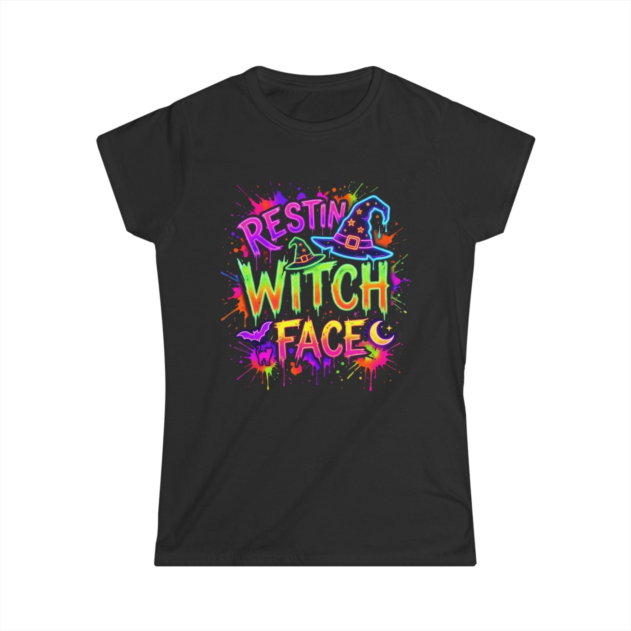 Restin Witch Face Women's Tee — Soft Everyday Cotton Shirt