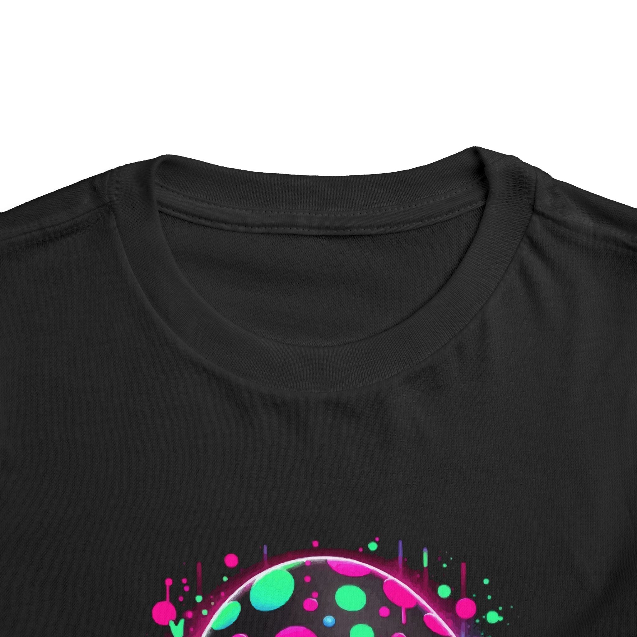 Neon Mushroom Toddler Tee — Cute Psychedelic Mushroom Kids T‑Shirt