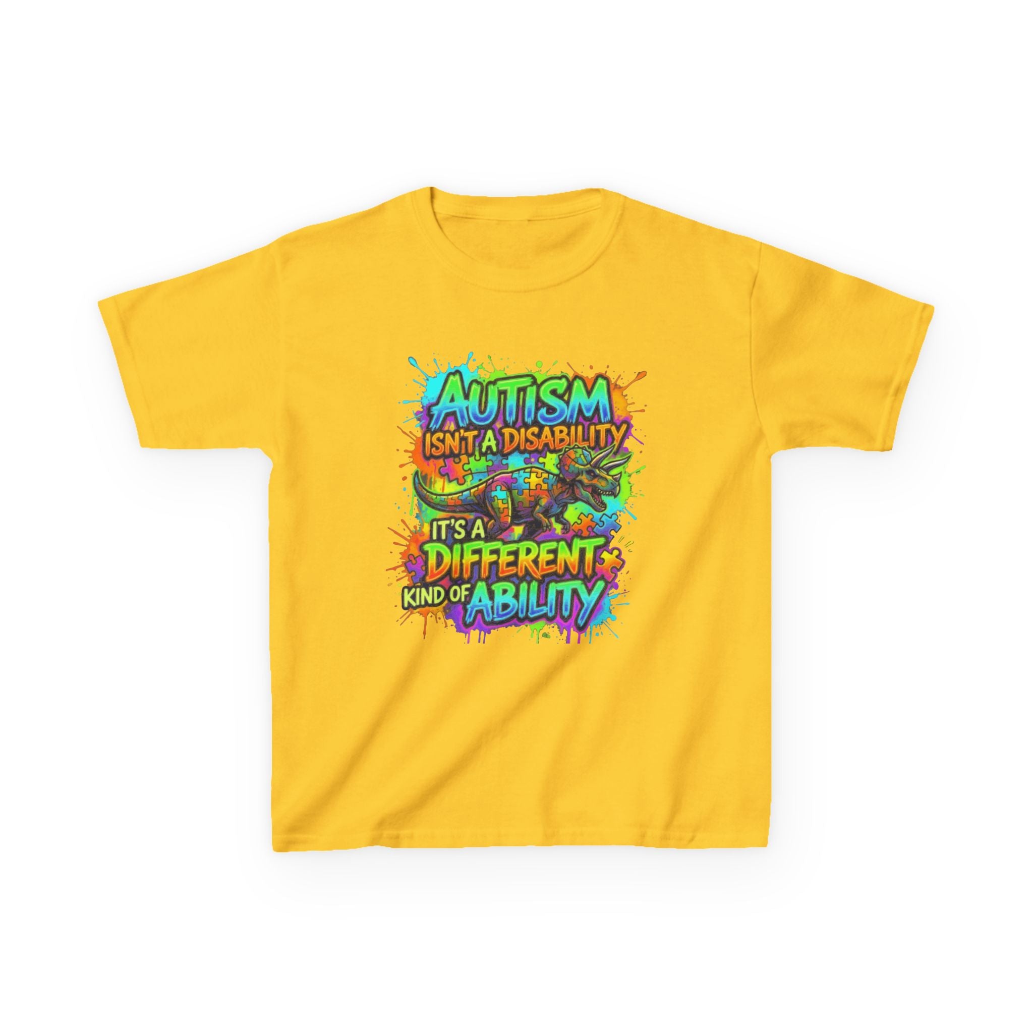 Kids Tee — "Autism Isn’t a Disability, It’s a Different Kind of Ability" Colorful Awareness Shirt