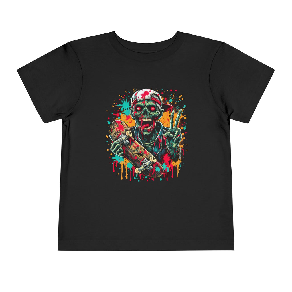 Toddler Tee — Colorful Skateboard Zombie Graphic