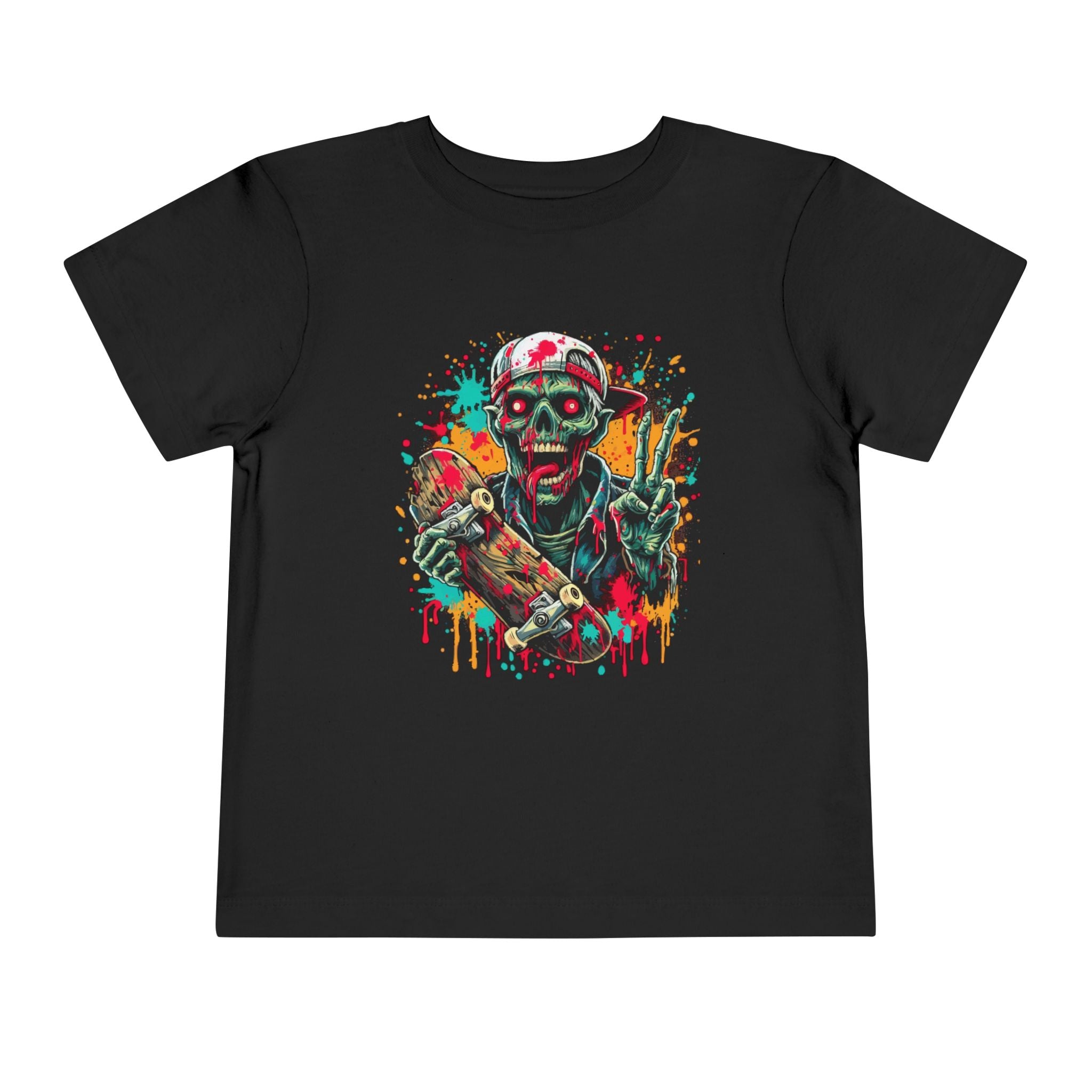 Toddler Tee — Colorful Skateboard Zombie Graphic
