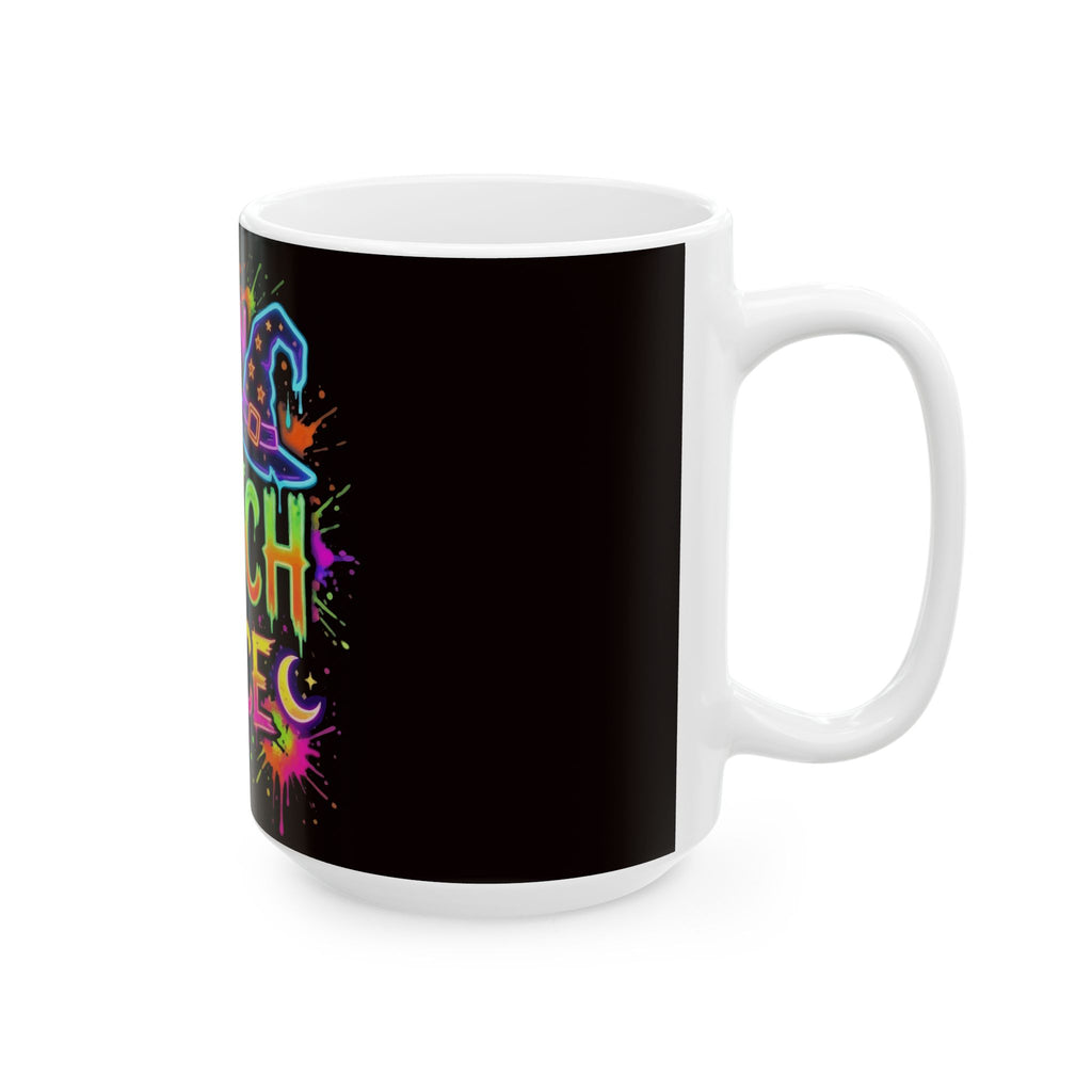 Ceramic Mug — "Restin' Witch Face" Neon Halloween Coffee Mug (11oz & 15oz)