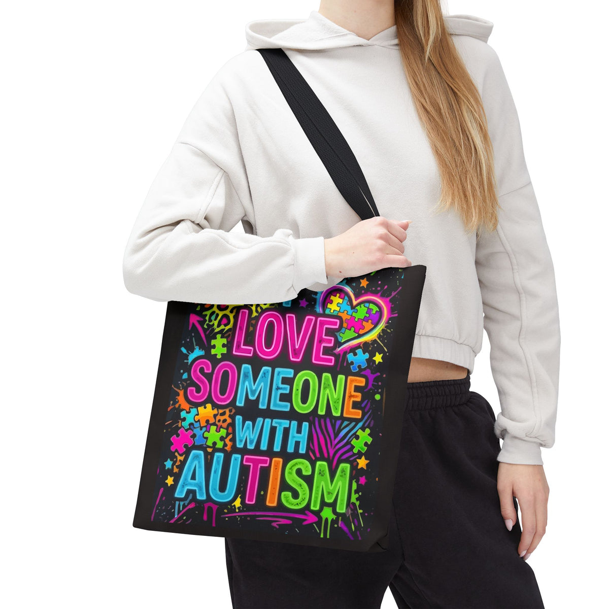 Love Someone with Autism Awareness Tote Bag