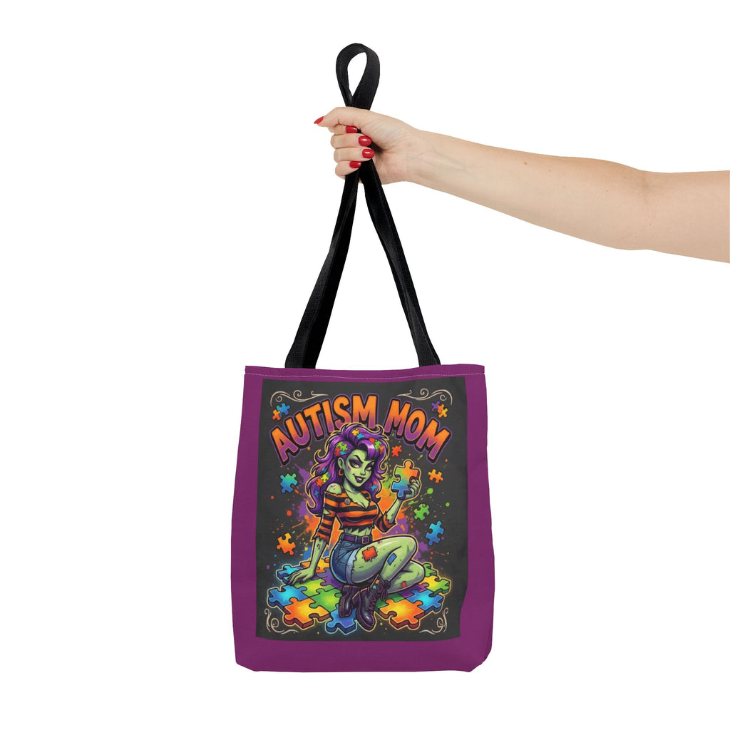 Autism Mom Tote Bag — Colorful Puzzle Piece Support Design