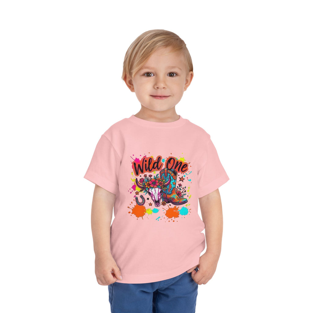 Wild One Toddler Tee — Colorful Cowboy Boots 1st Birthday Shirt