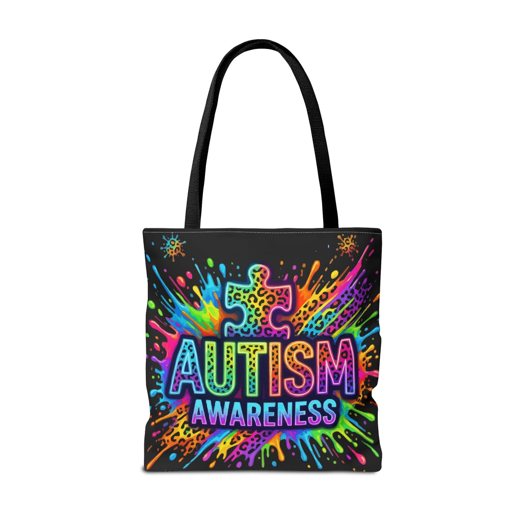 Autism Awareness Tote Bag — Colorful Puzzle Splash Eco Shopper