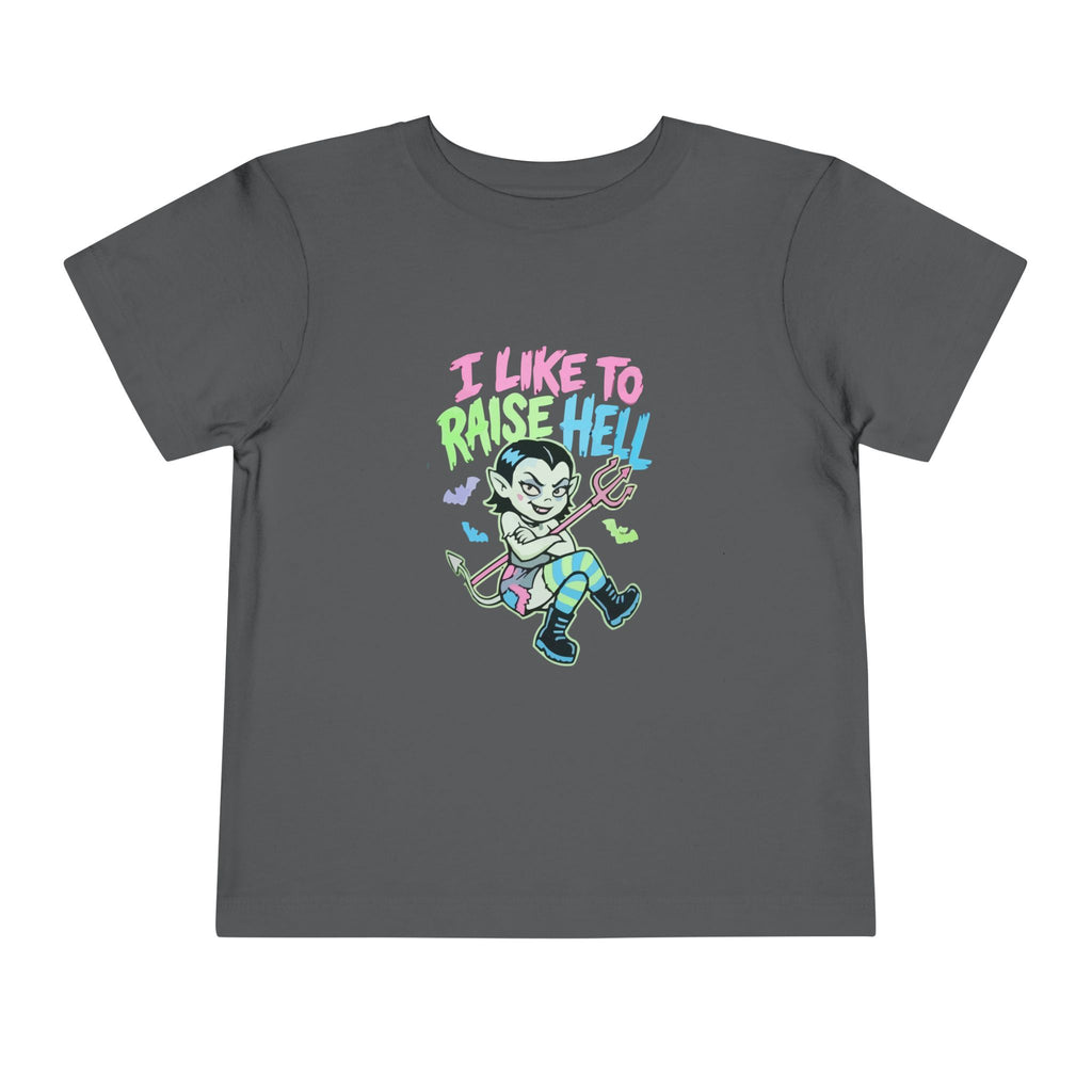 Toddler Tee - "I Like to Raise Hell" Cute Punk Vampire Graphic