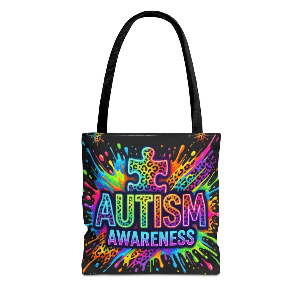 Autism Awareness Tote Bag — Colorful Puzzle Splash Eco Shopper
