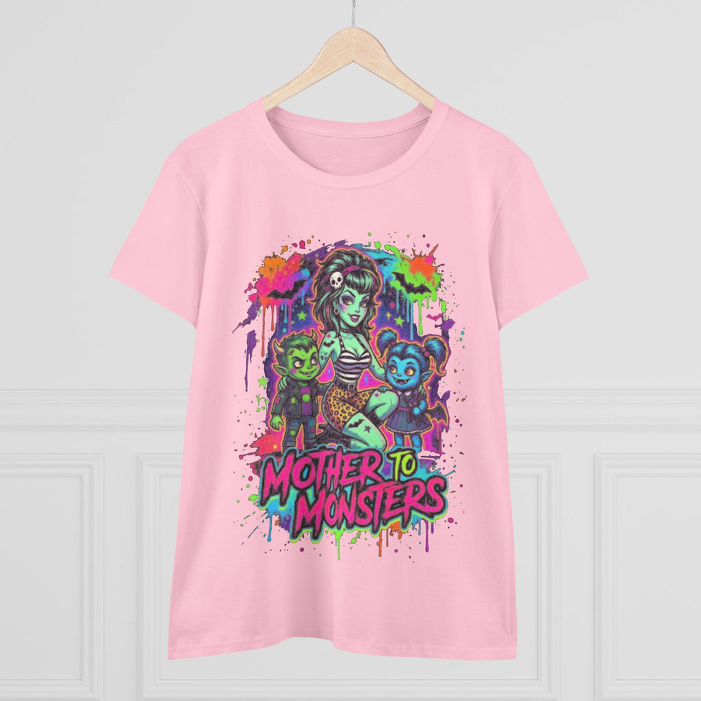 Mother to Monsters Tee — Neon Retro Mom & Kids Halloween Shirt