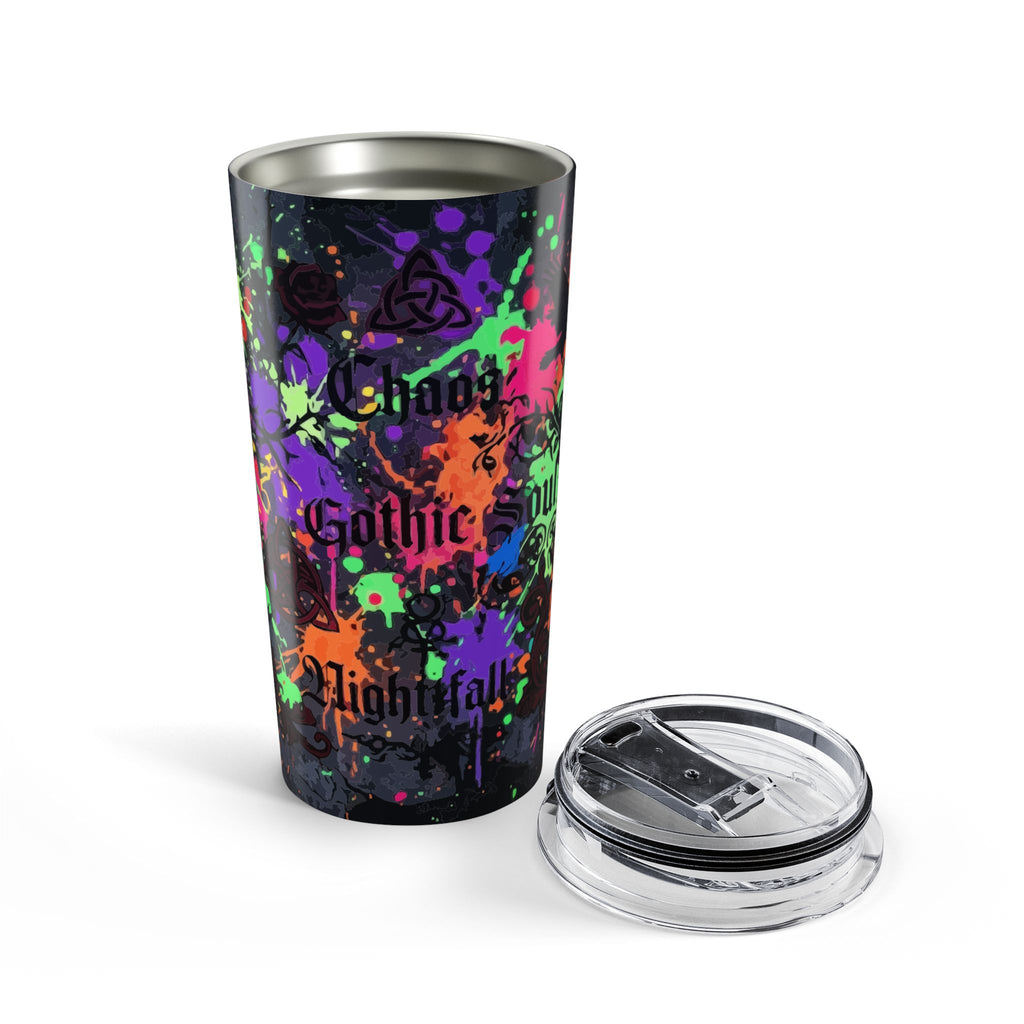 20oz Gothic Neon Skull Tumbler – Colorful Grunge Nightfall Travel Cup