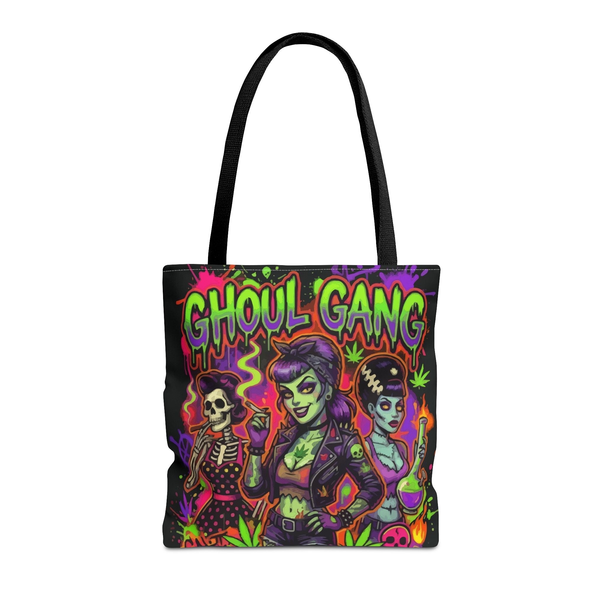 Ghoul Gang Tote Bag — Neon Retro Halloween Horror Tote