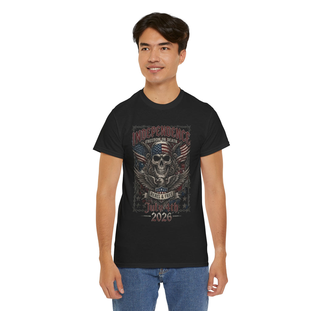 Independence Skull Tee — July 4th 2026 Patriotic Eagle Graphic T-Shirt
