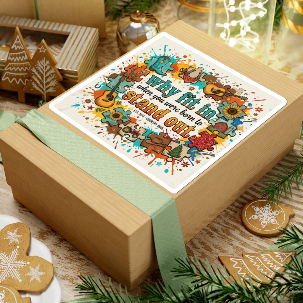 Sticker — “Why Fit In When You Were Born to Stand Out” Retro Country Soul Design