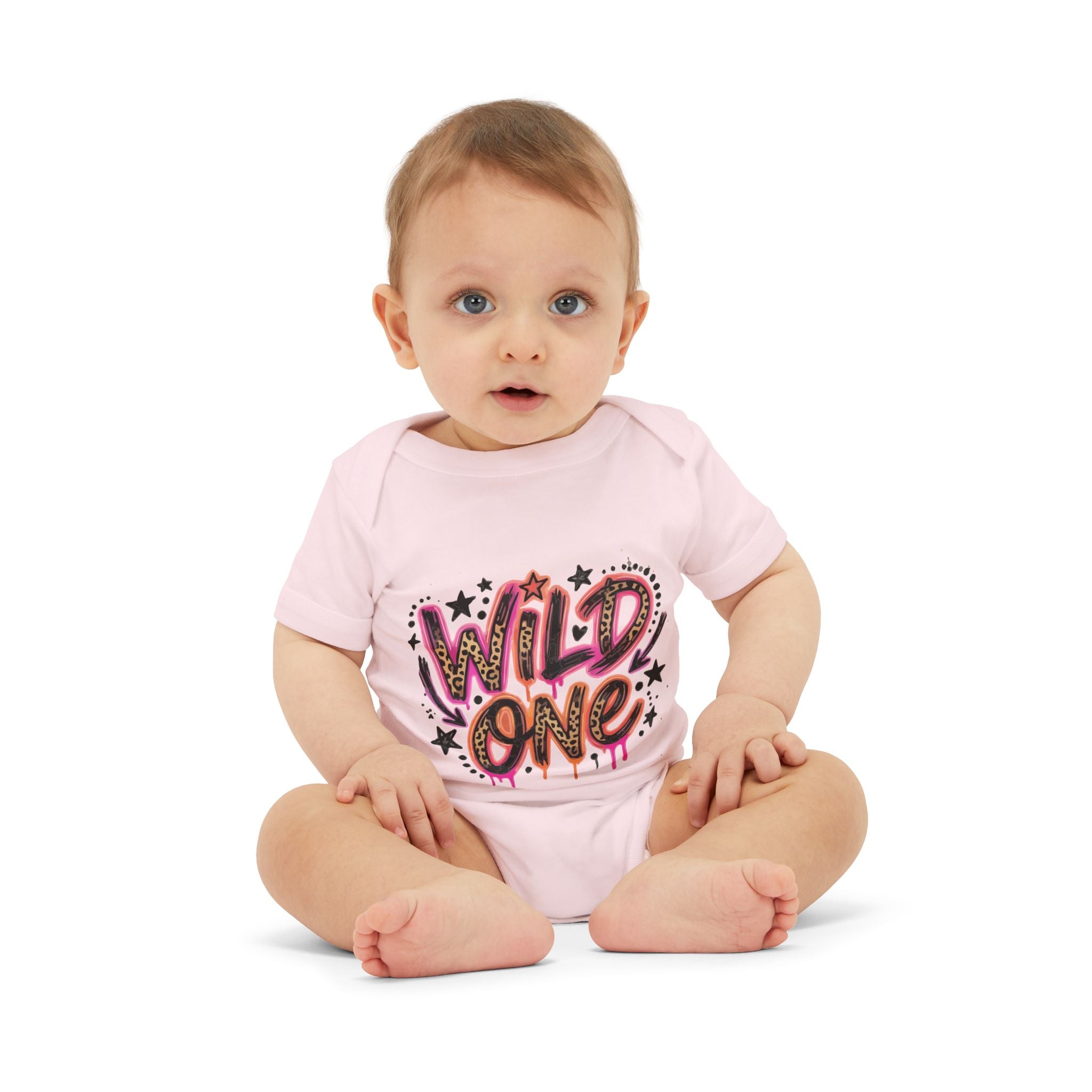 Wild One Baby Bodysuit – First Birthday Infant Onesie, Graffiti Pink "Wild One" Design