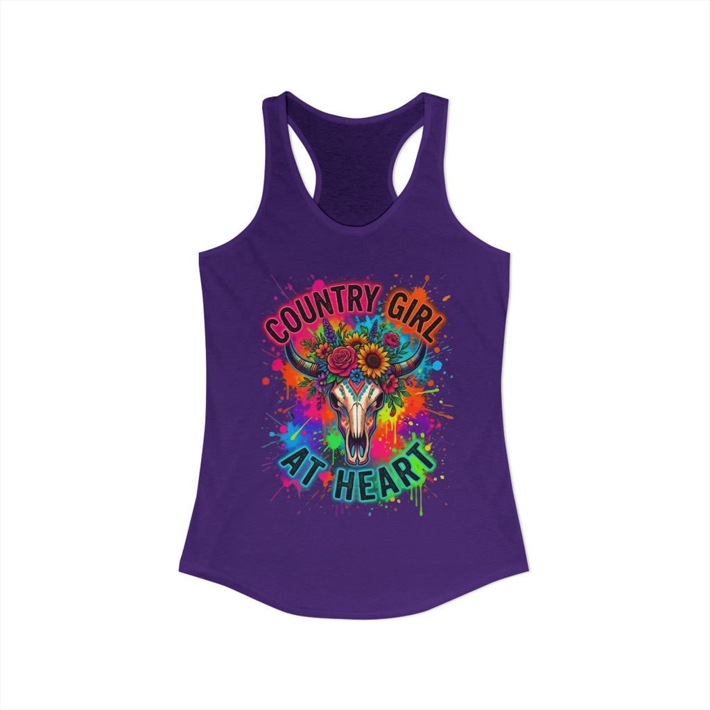Women's Country Girl at Heart Ideal Racerback Tank