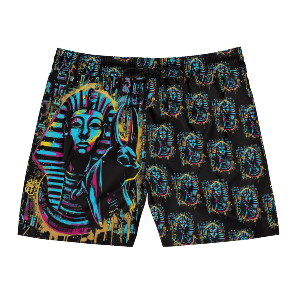 Egyptian Neon Pharaoh Swim Shorts – Men's Mid-Length Printed Trunk