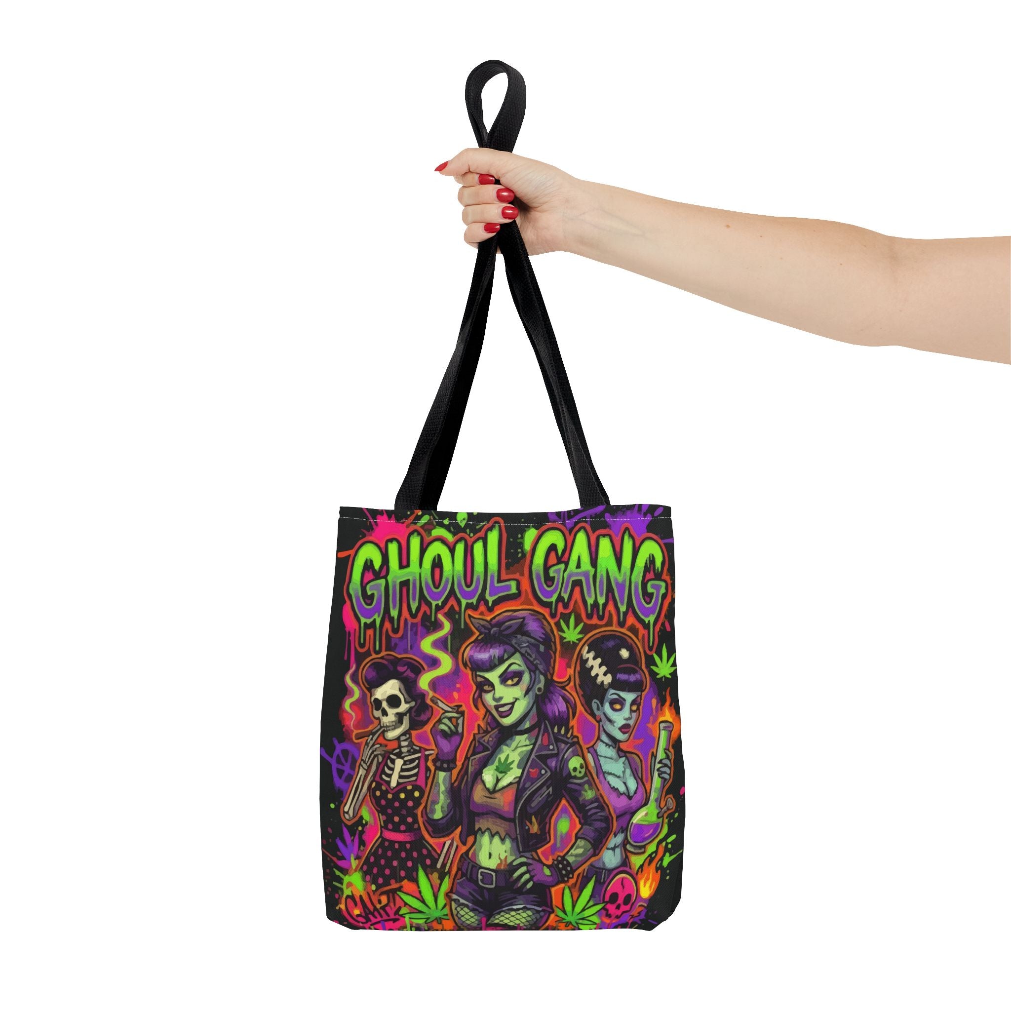 Ghoul Gang Tote Bag — Neon Retro Halloween Horror Tote