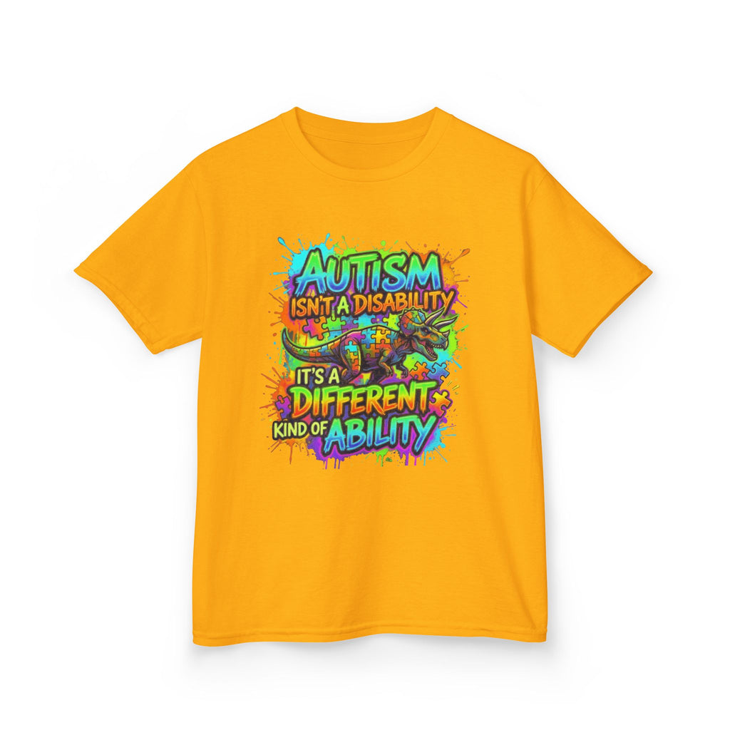 Kids Tee — "Autism Isn’t a Disability, It’s a Different Kind of Ability" Colorful Awareness Shirt