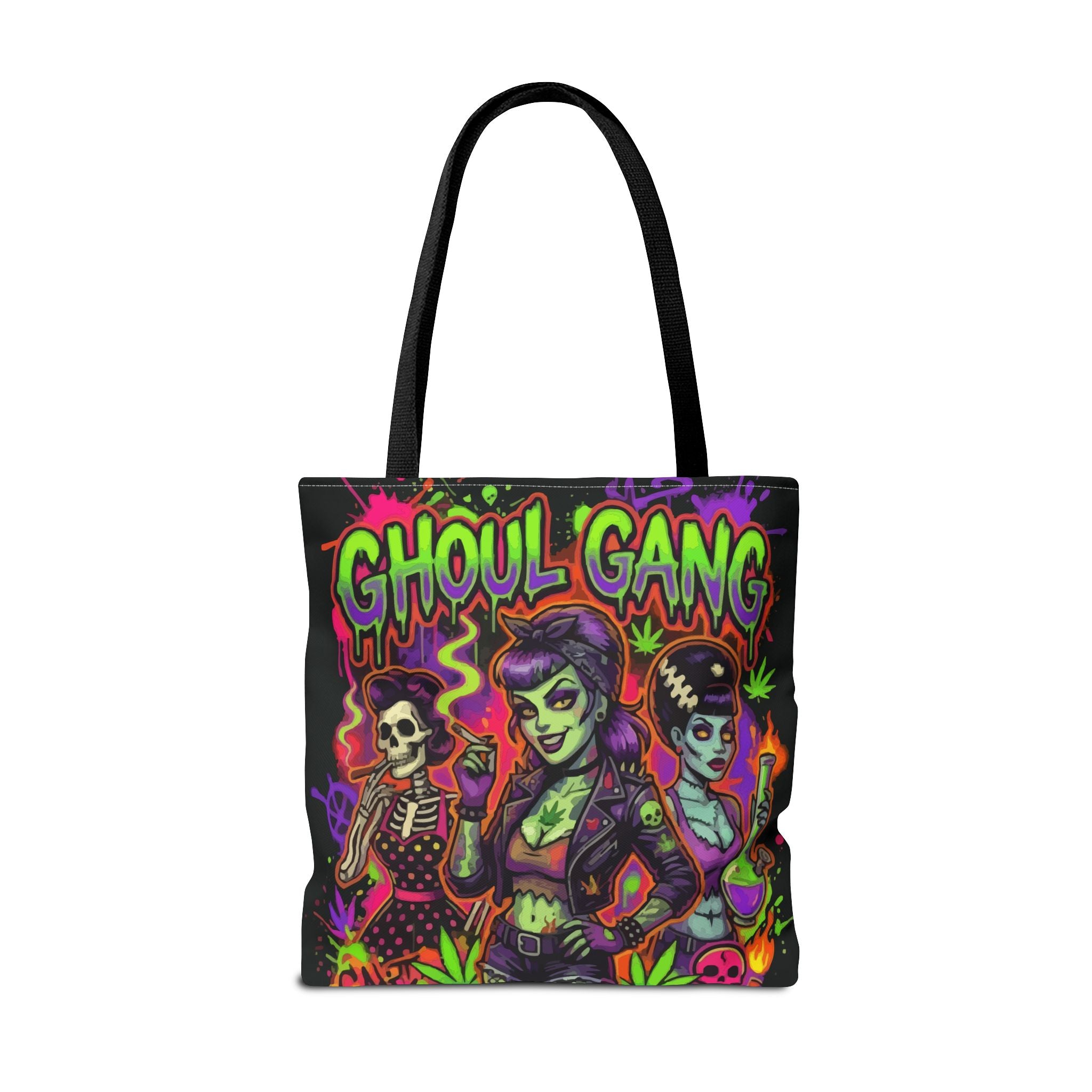 Ghoul Gang Tote Bag — Neon Retro Halloween Horror Tote