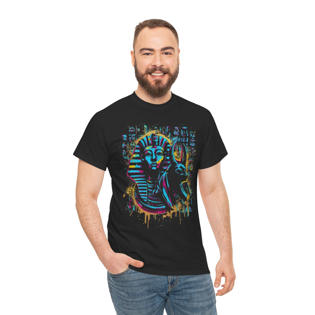Pharaoh Street Art T-Shirt — Neon Egyptian King Graphic Tee