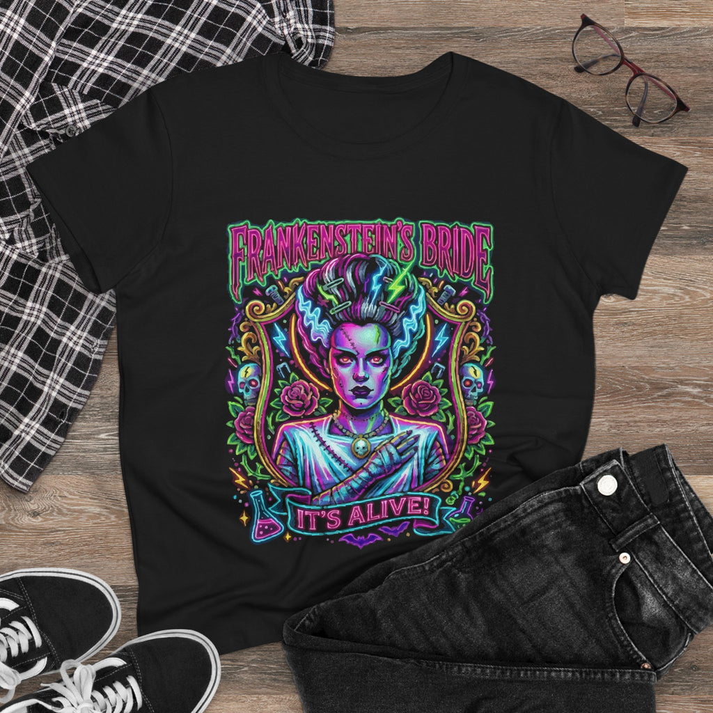 Frankenstein's Bride Tee — 'It's Alive!' Retro Horror Graphic Shirt