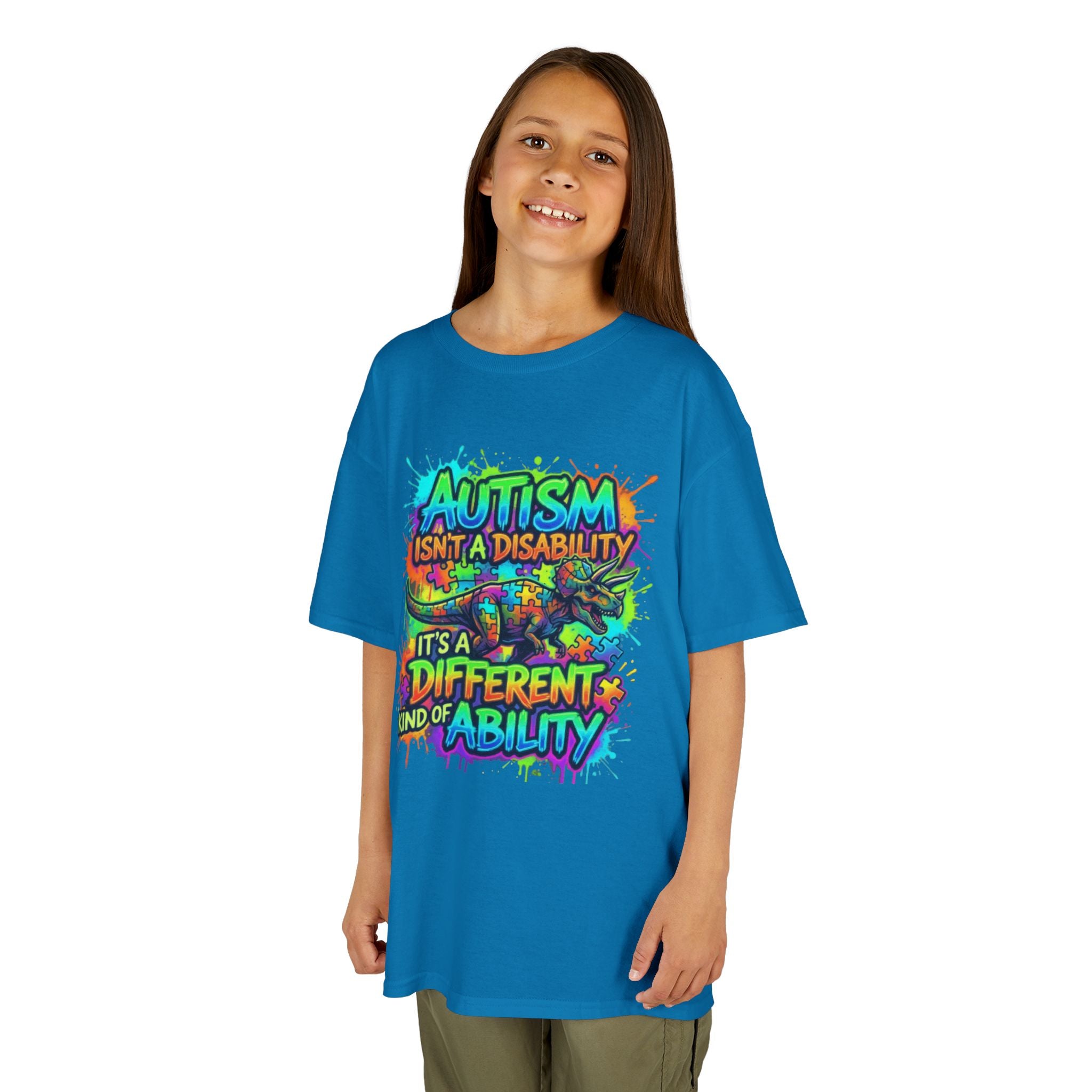 Kids Tee — "Autism Isn’t a Disability, It’s a Different Kind of Ability" Colorful Awareness Shirt